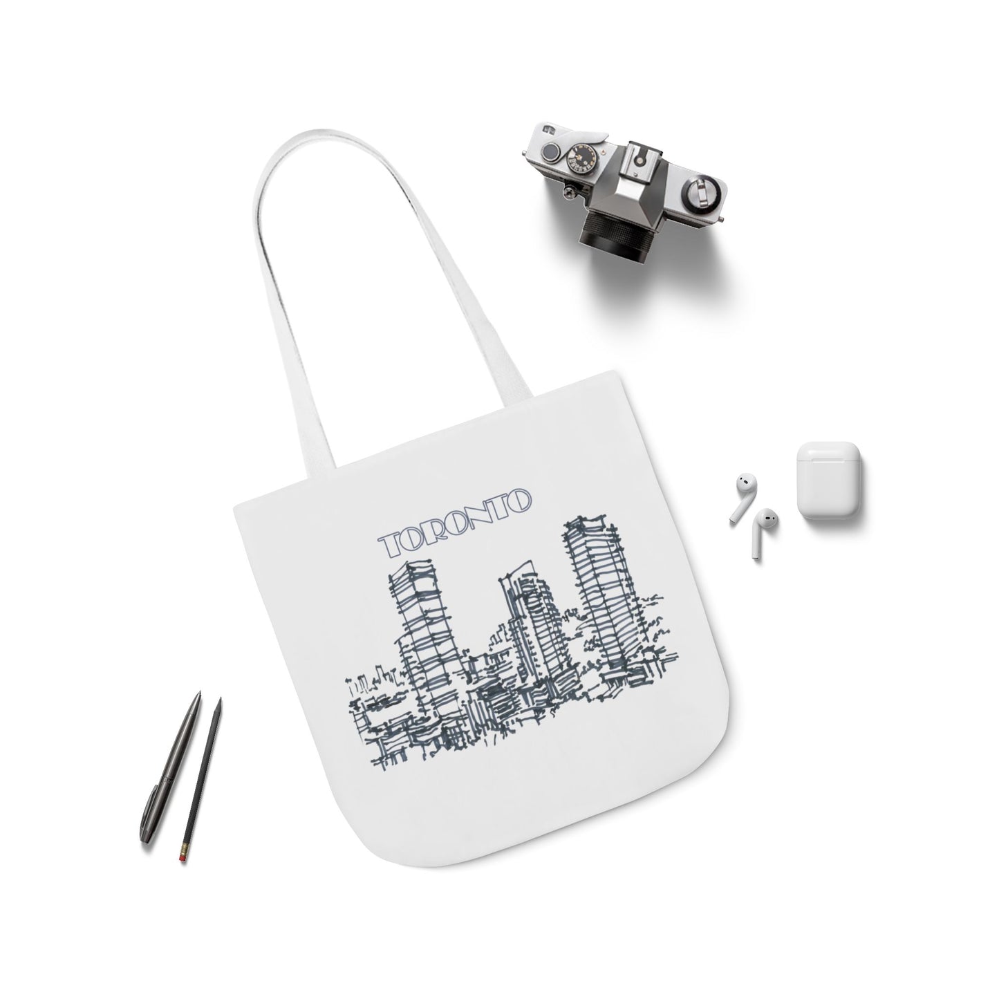 Toronto-inspired Tote Bag with 3-Color Straps