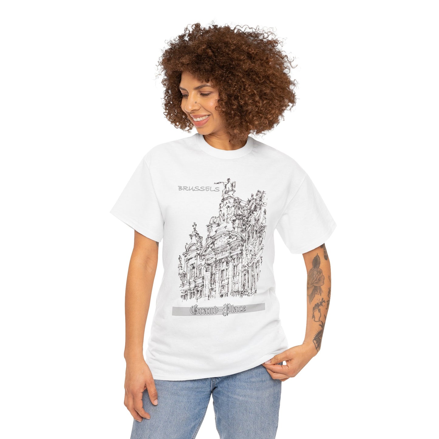 Brussel's Grand-Place-Inspired Unisex Crewneck T-shirt