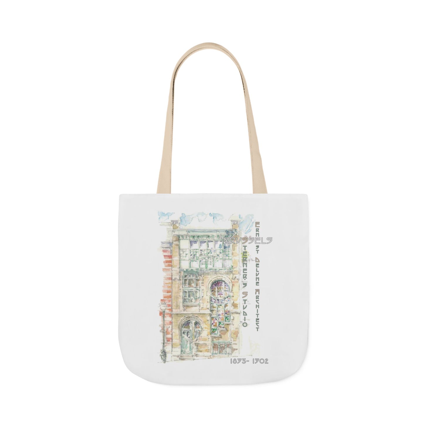 Brussel's Art-Nouveau-inspired Tote Bag with 3-Color Straps