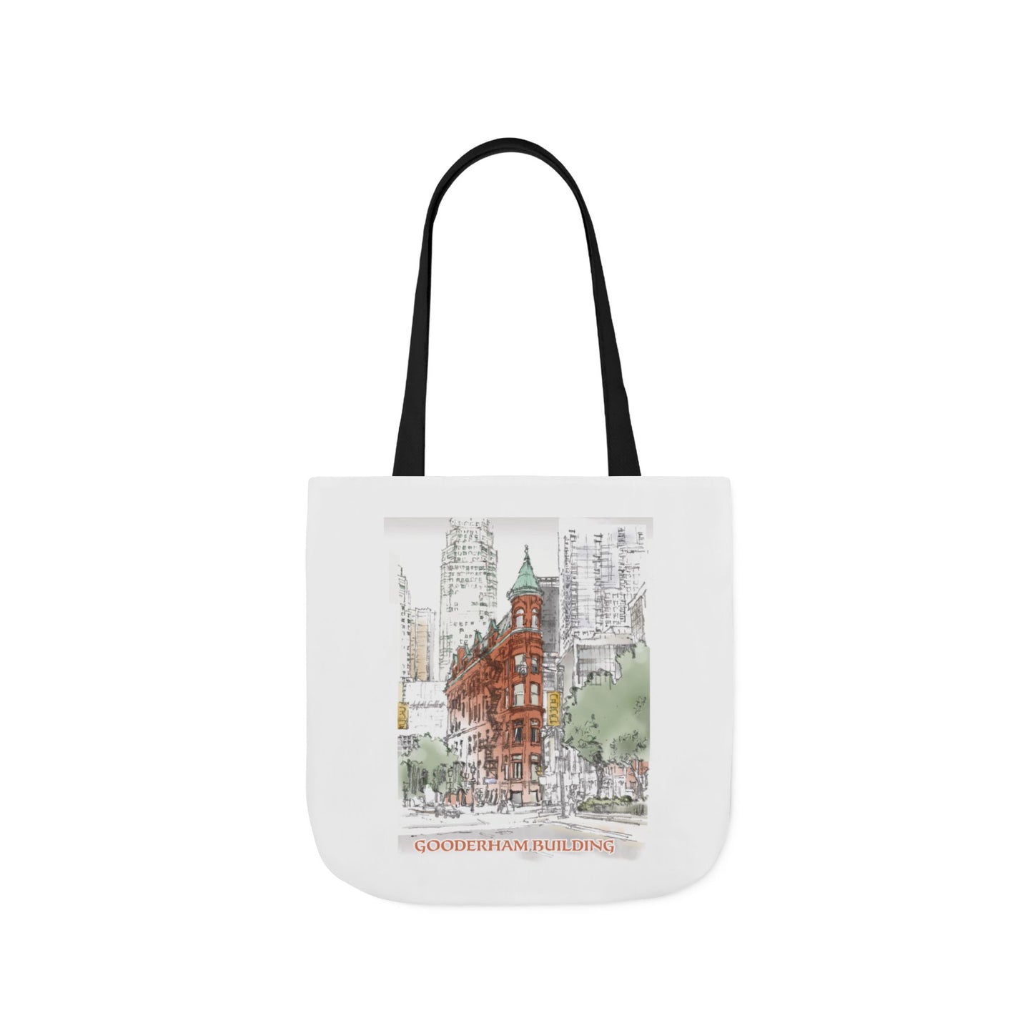 Toronto Gooderham building-inspired Tote Bag with 4-Color Straps