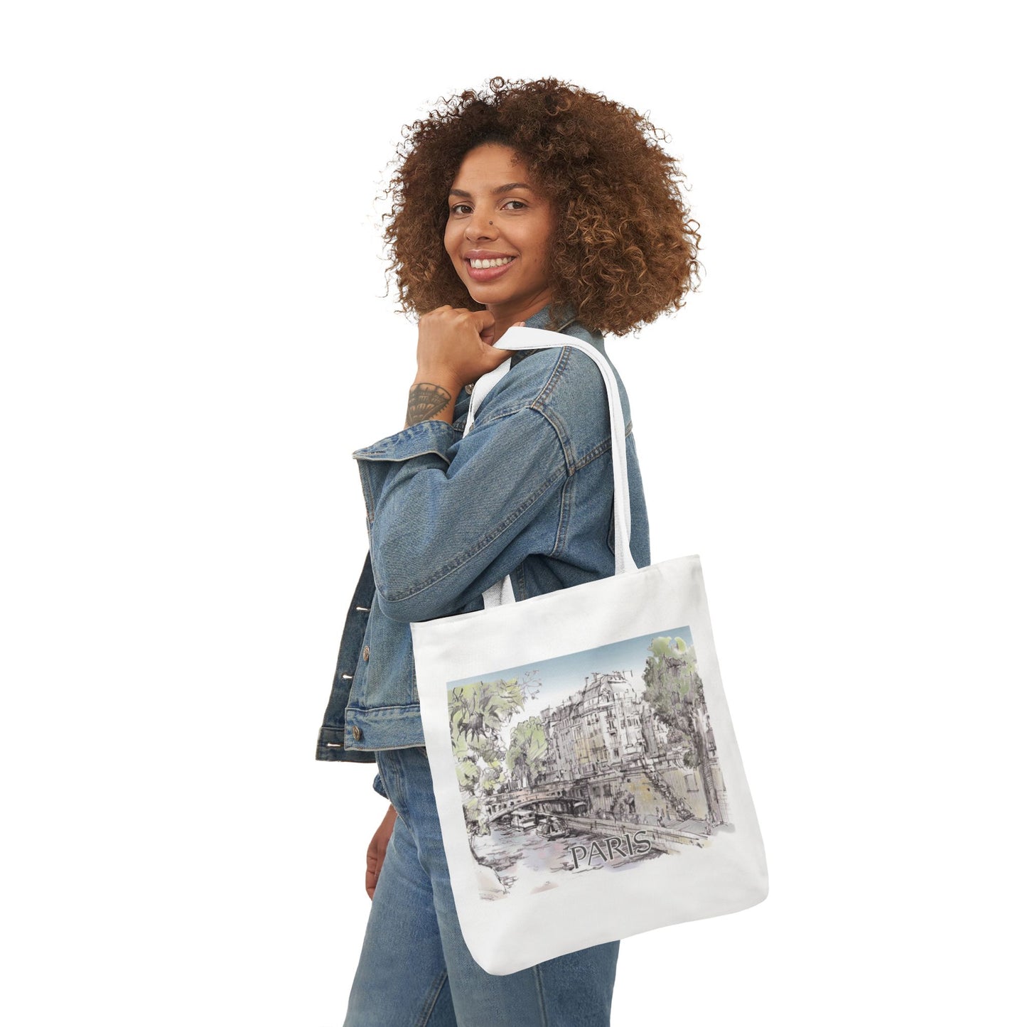 Paris-inspired Tote Bag with 4-Color Straps