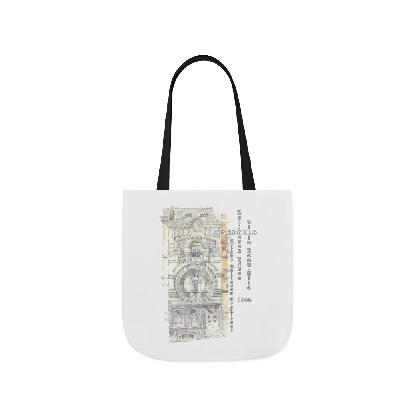 Brussel's Art-Nouveau-inspired Tote Bag with 3-Color Straps