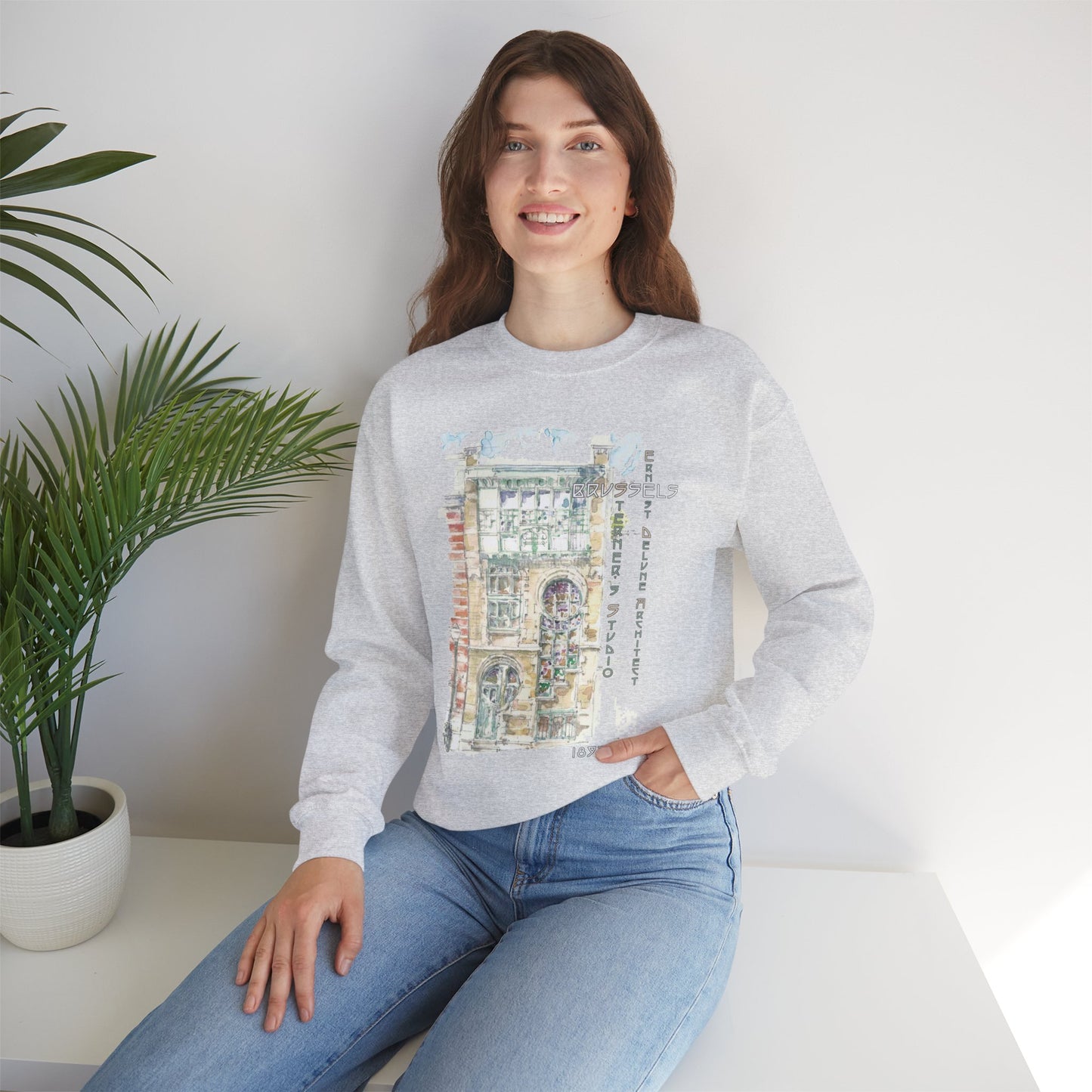 Brussel's Art-Nouveau-Inspired Unisex Crewneck Sweatshirt