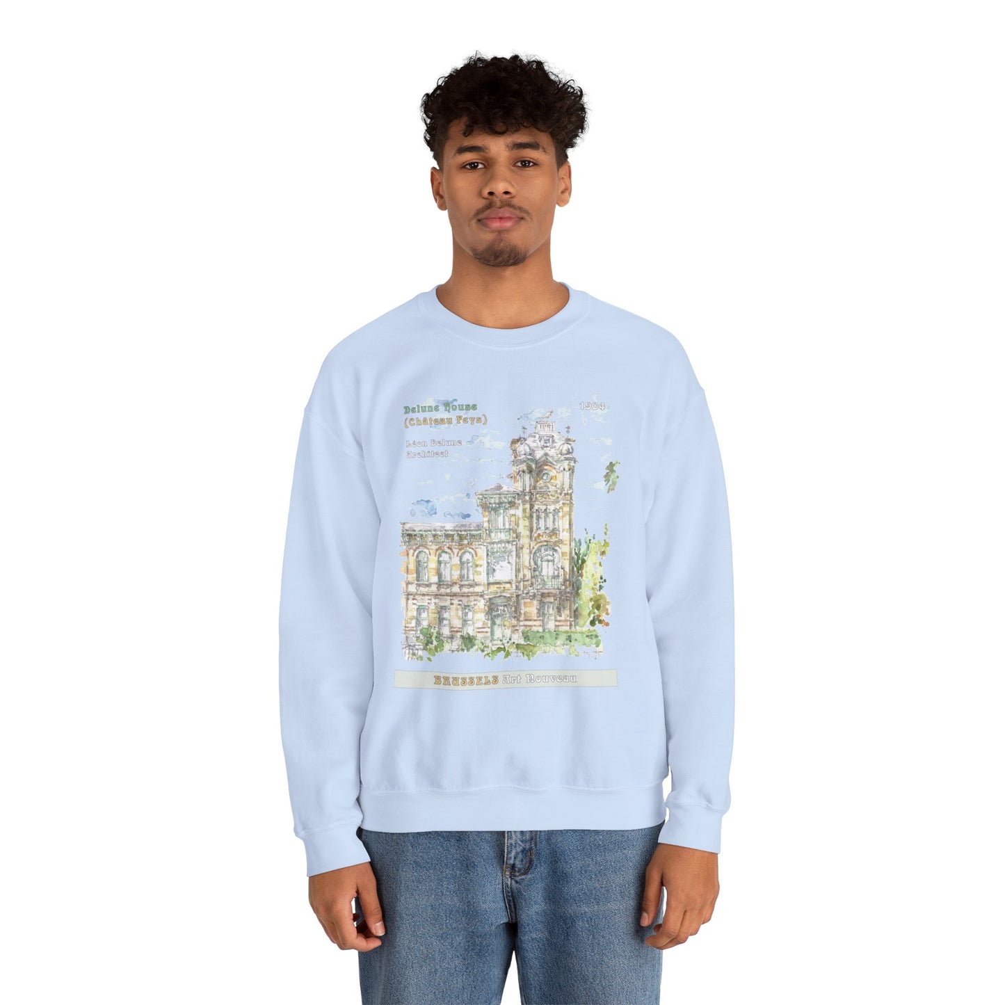Brussel's Art-Nouveau-Inspired Unisex Crewneck Sweatshirt