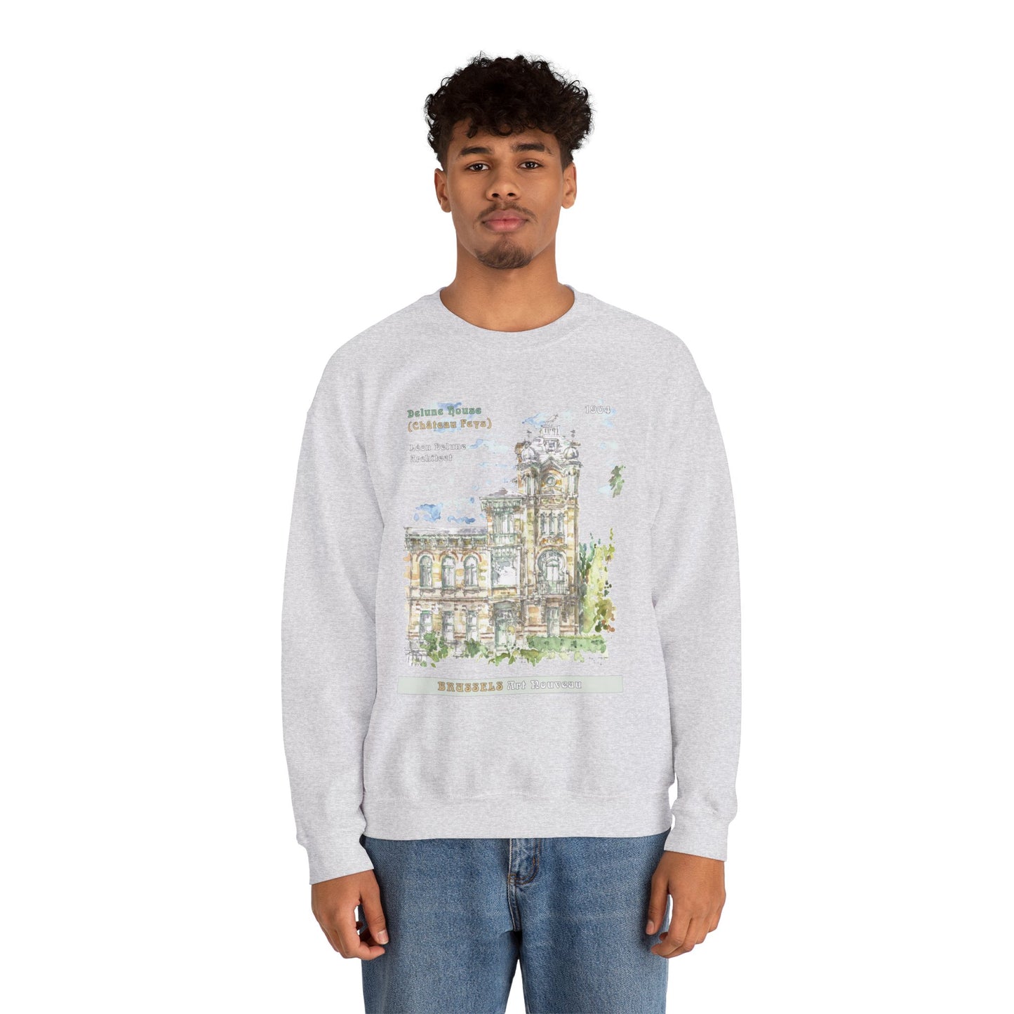 Brussel's Art-Nouveau-Inspired Unisex Crewneck Sweatshirt