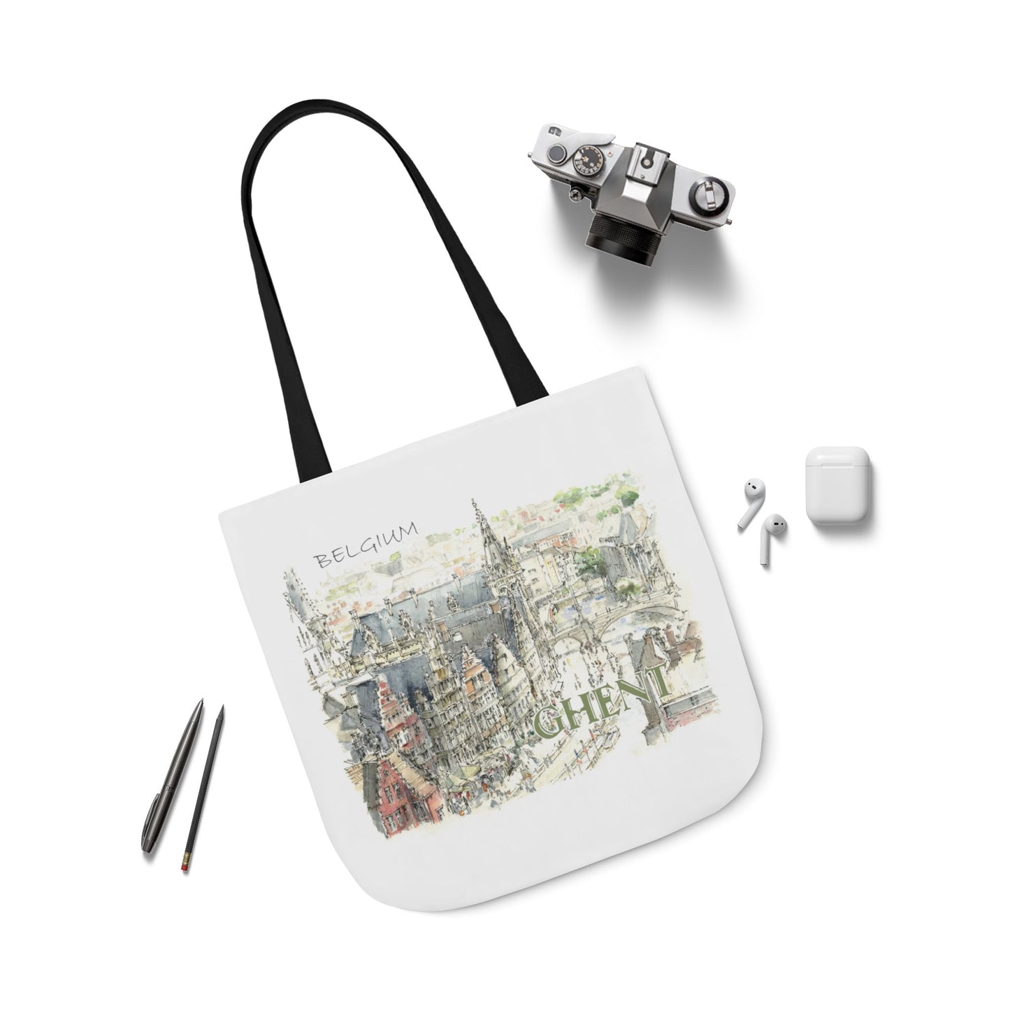 Ghent-inspired Tote Bag with 4-Color Straps