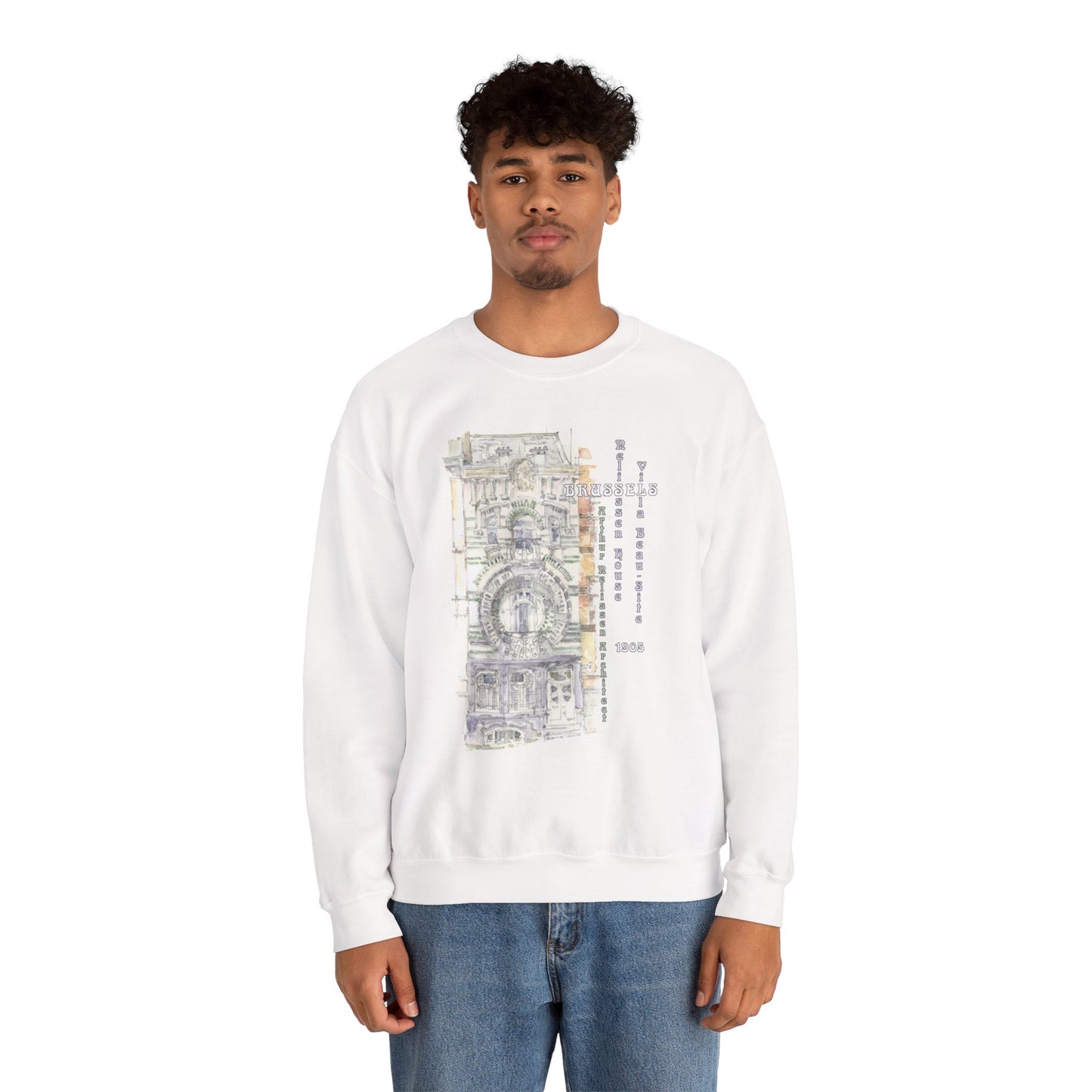Brussel's Art-Nouveau-Inspired Unisex Crewneck Sweatshirt