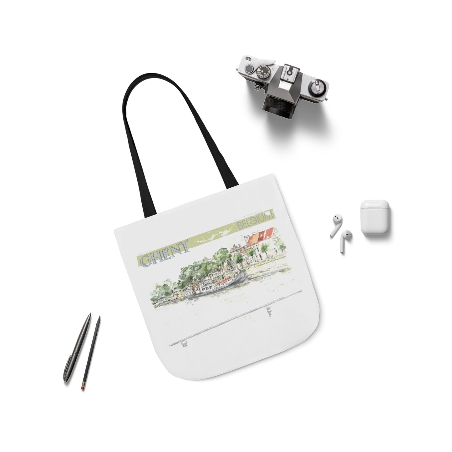 Ghent-inspired Tote Bag with 4-Color Straps