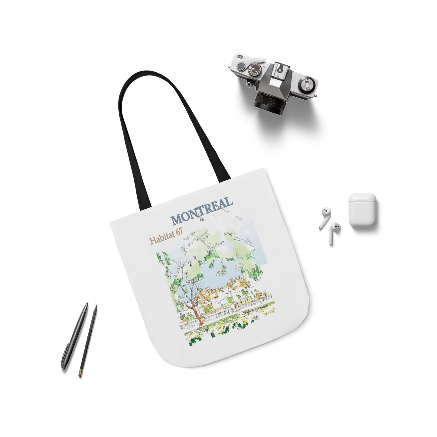 Montreal-inspired Tote Bag with 4-Color Straps