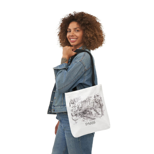 Paris-inspired Tote Bag with 5-Color Straps