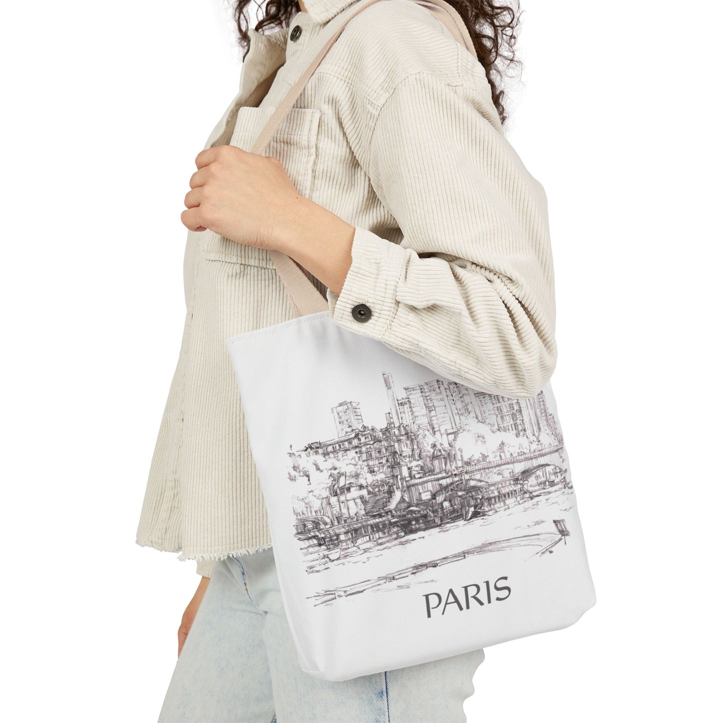 Paris-inspired Tote Bag with 5-Color Straps