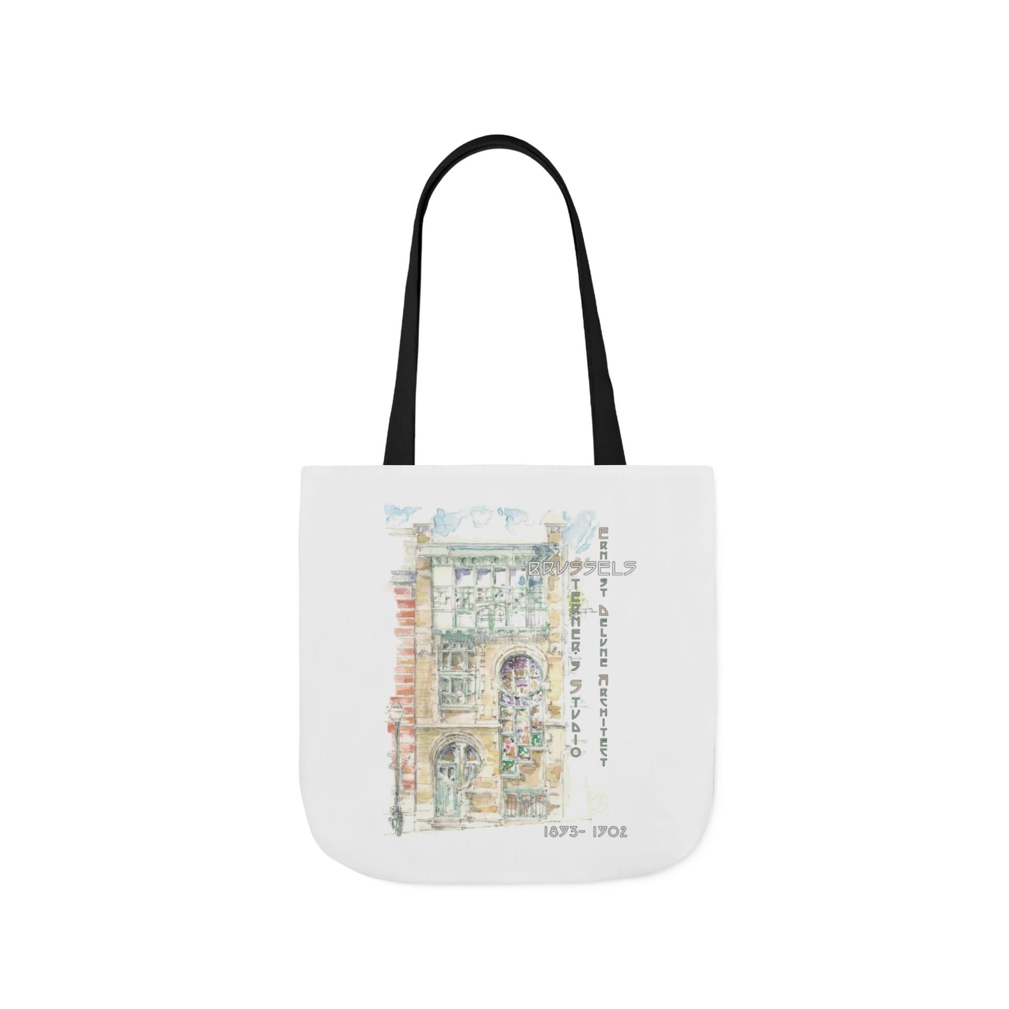 Brussel's Art-Nouveau-inspired Tote Bag with 3-Color Straps