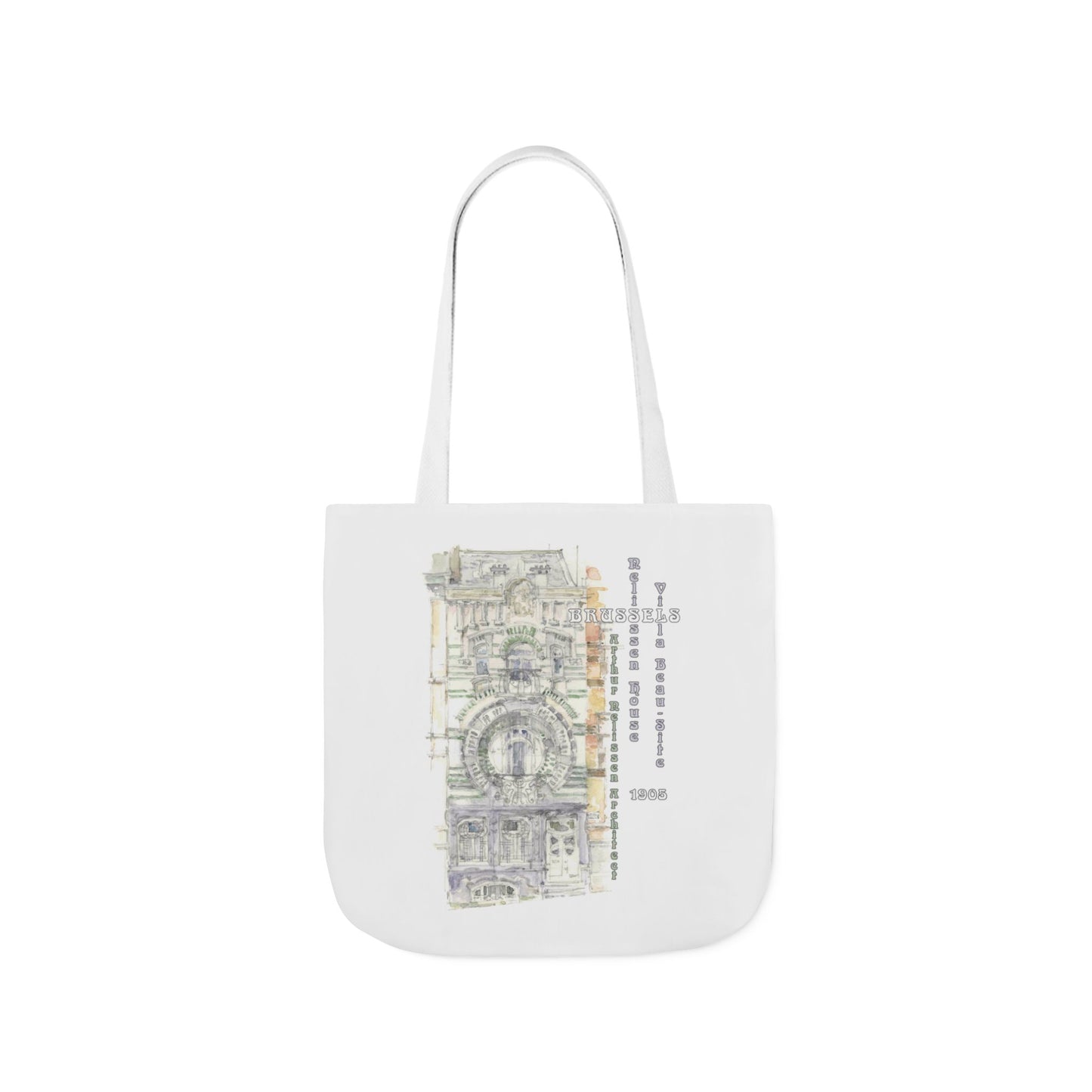 Brussel's Art-Nouveau-inspired Tote Bag with 3-Color Straps