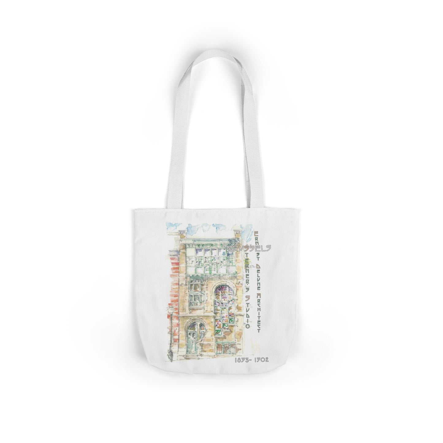 Brussel's Art-Nouveau-inspired Tote Bag with 3-Color Straps