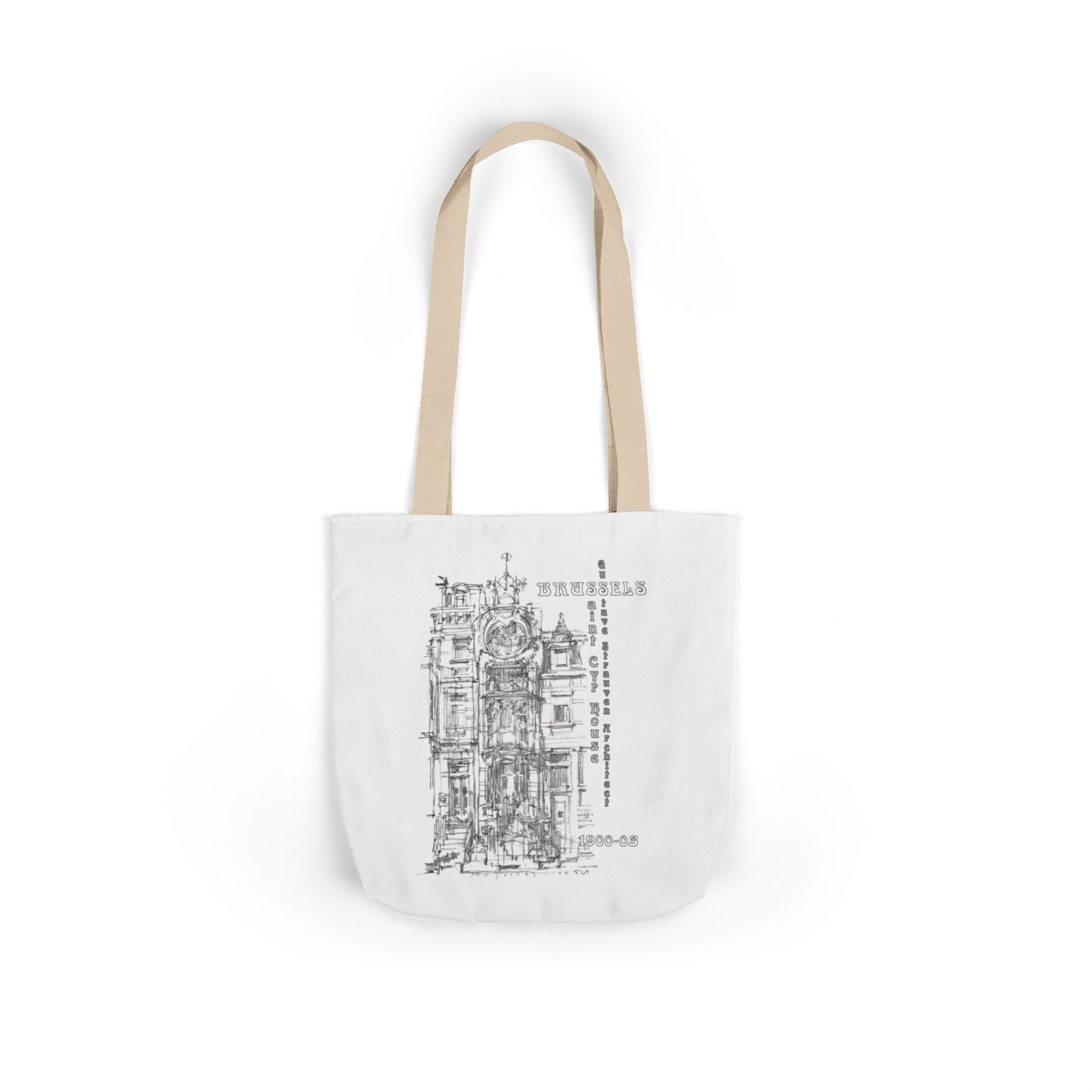 Brussel's Art-Nouveau-inspired Tote Bag with 5-Color Straps
