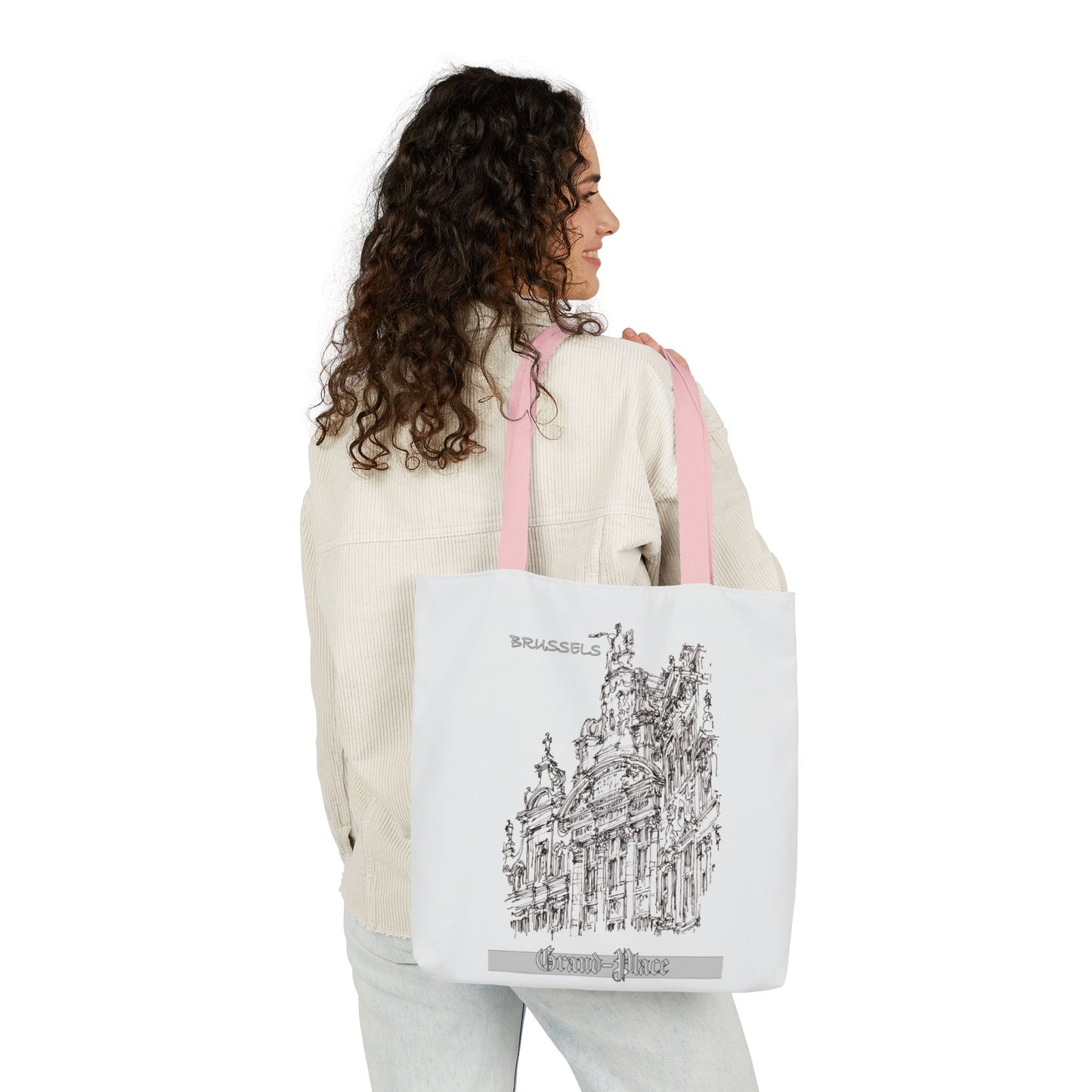 Brussel's Grand-Place-inspired Tote Bag with 4-Color Straps