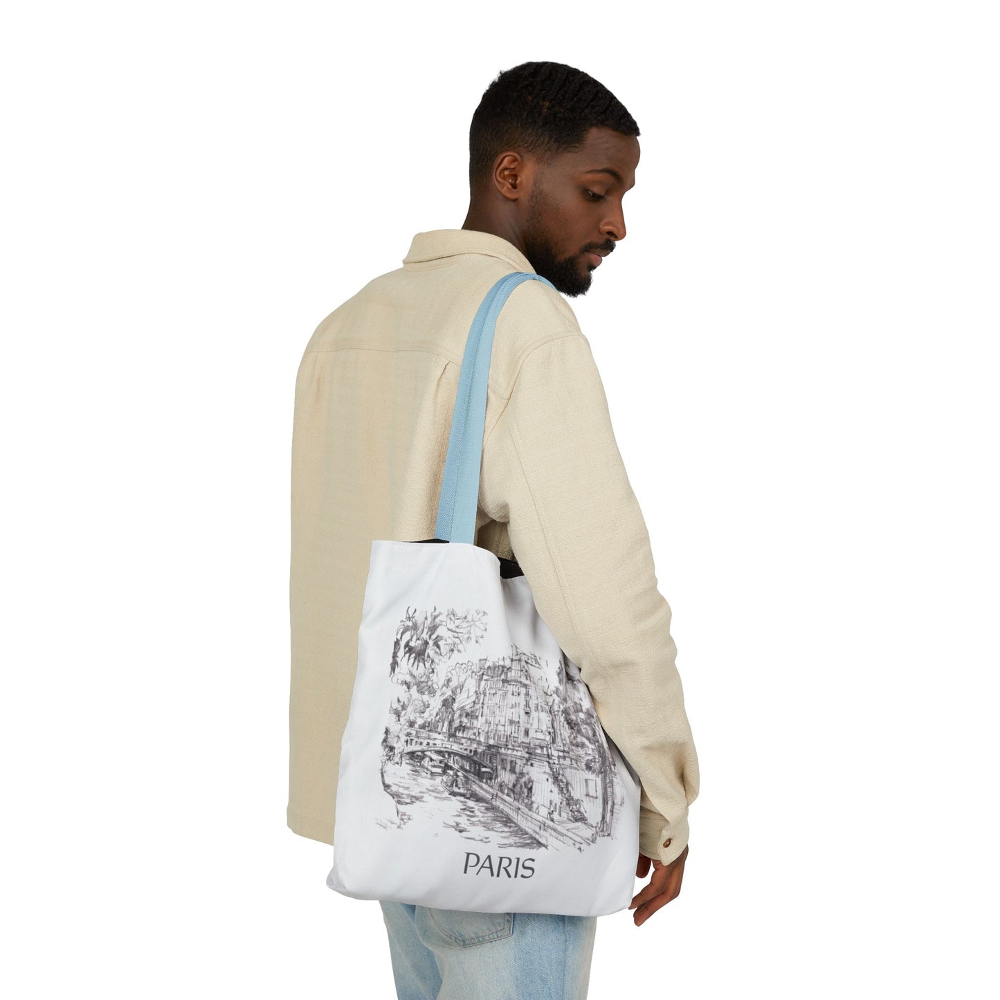 Paris-inspired Tote Bag with 5-Color Straps