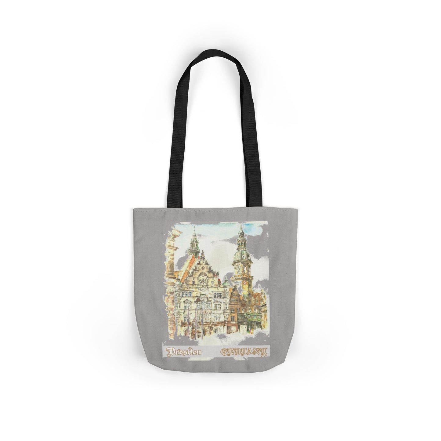 Dresden-inspired light grey Tote Bag with 4-Color Straps