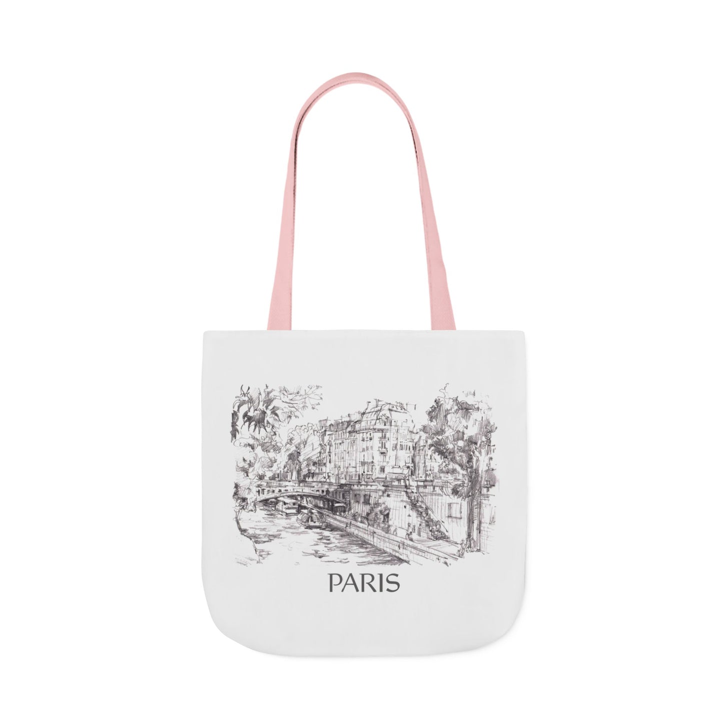 Paris-inspired Tote Bag with 5-Color Straps