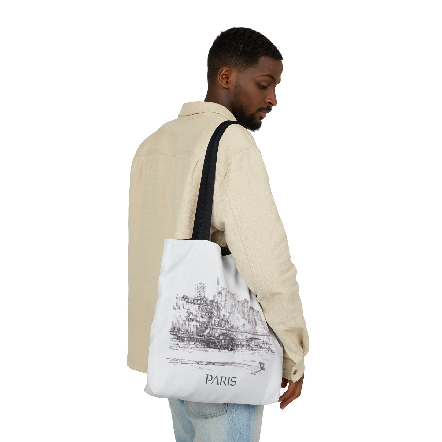 Paris-inspired Tote Bag with 5-Color Straps