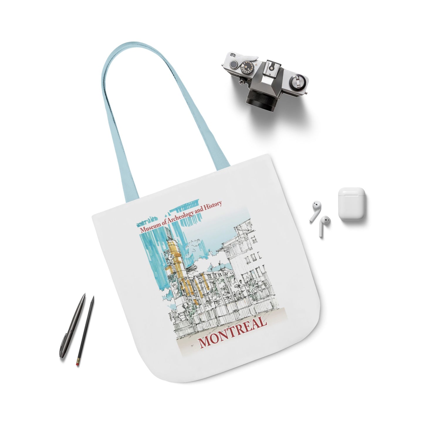 Montreal-inspired Tote Bag with 5-Color Straps