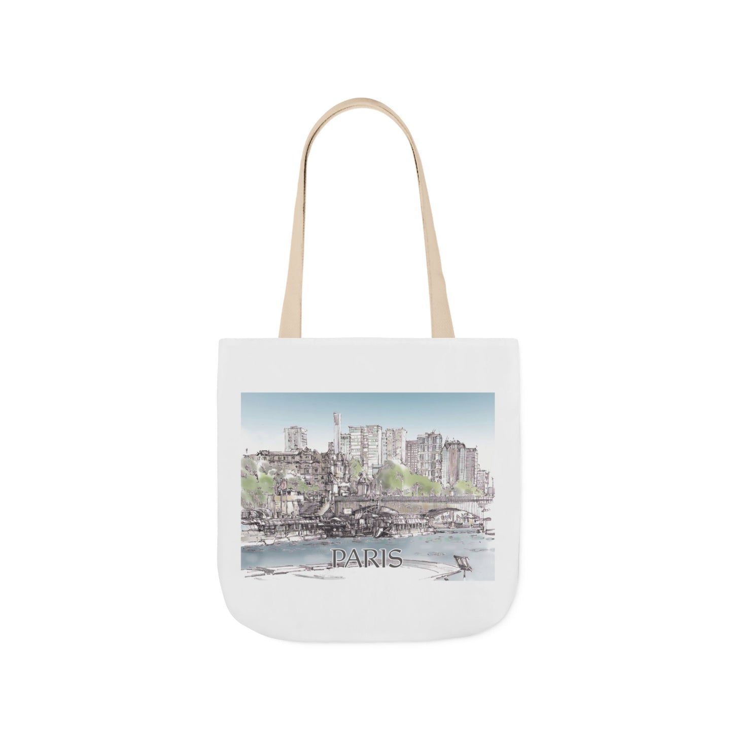 Paris-inspired Tote Bag with 4-Color Straps
