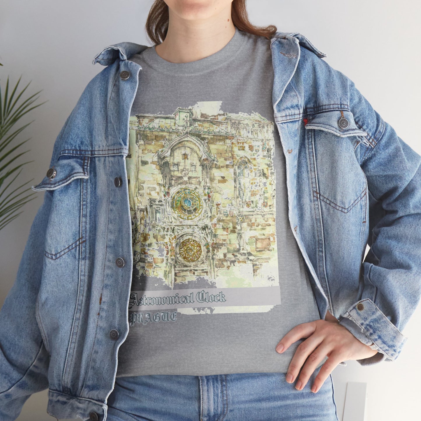 Prague Astronomical Clock-Inspired Unisex Crewneck T-shirt