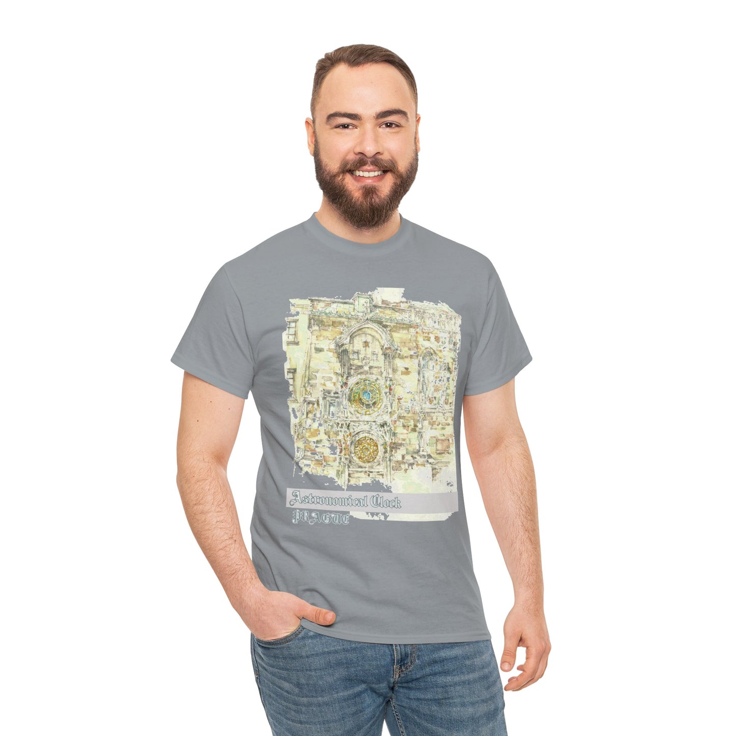 Prague Astronomical Clock-Inspired Unisex Crewneck T-shirt