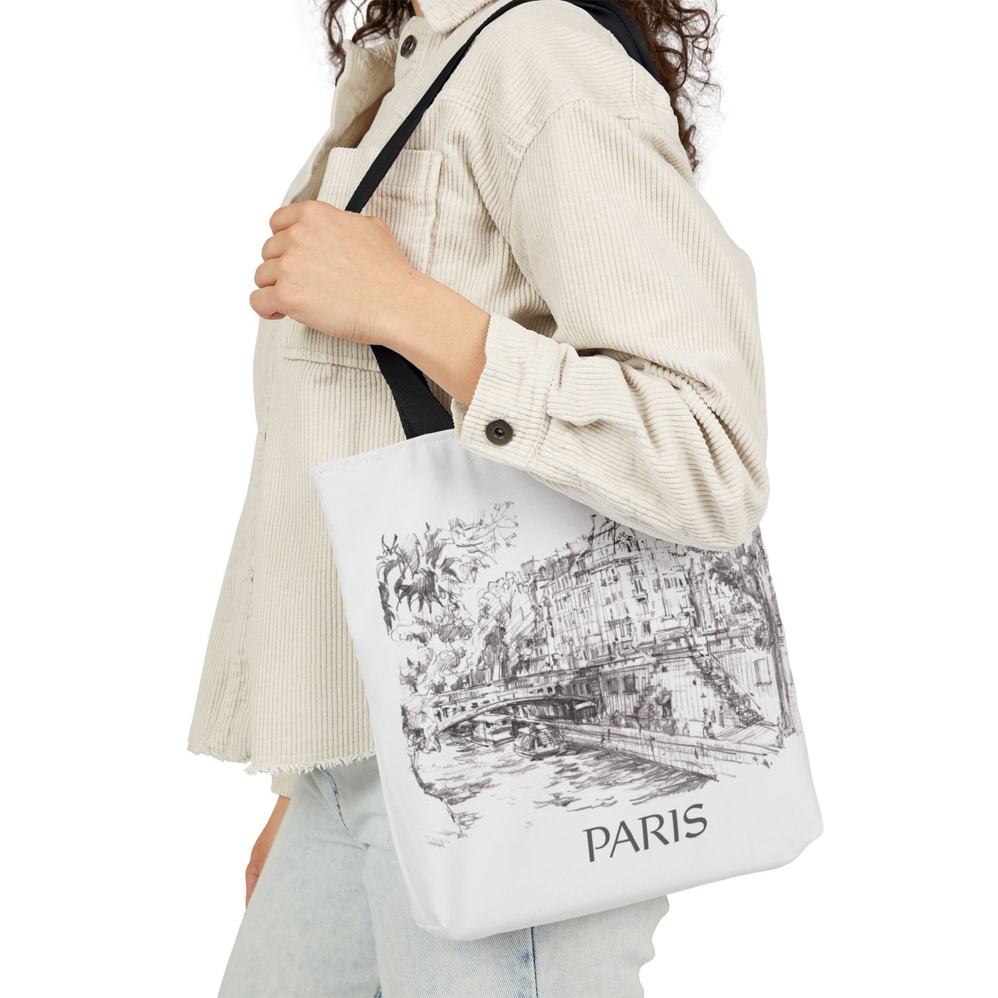 Paris-inspired Tote Bag with 5-Color Straps