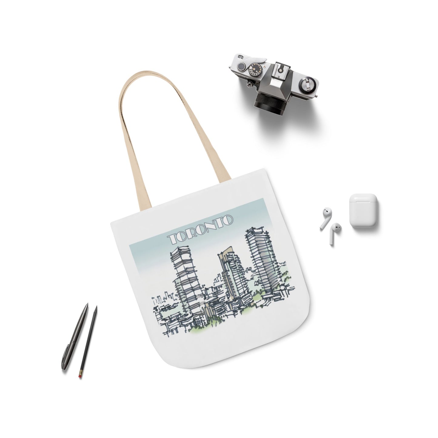 Toronto-inspired Tote Bag with 4-Color Straps