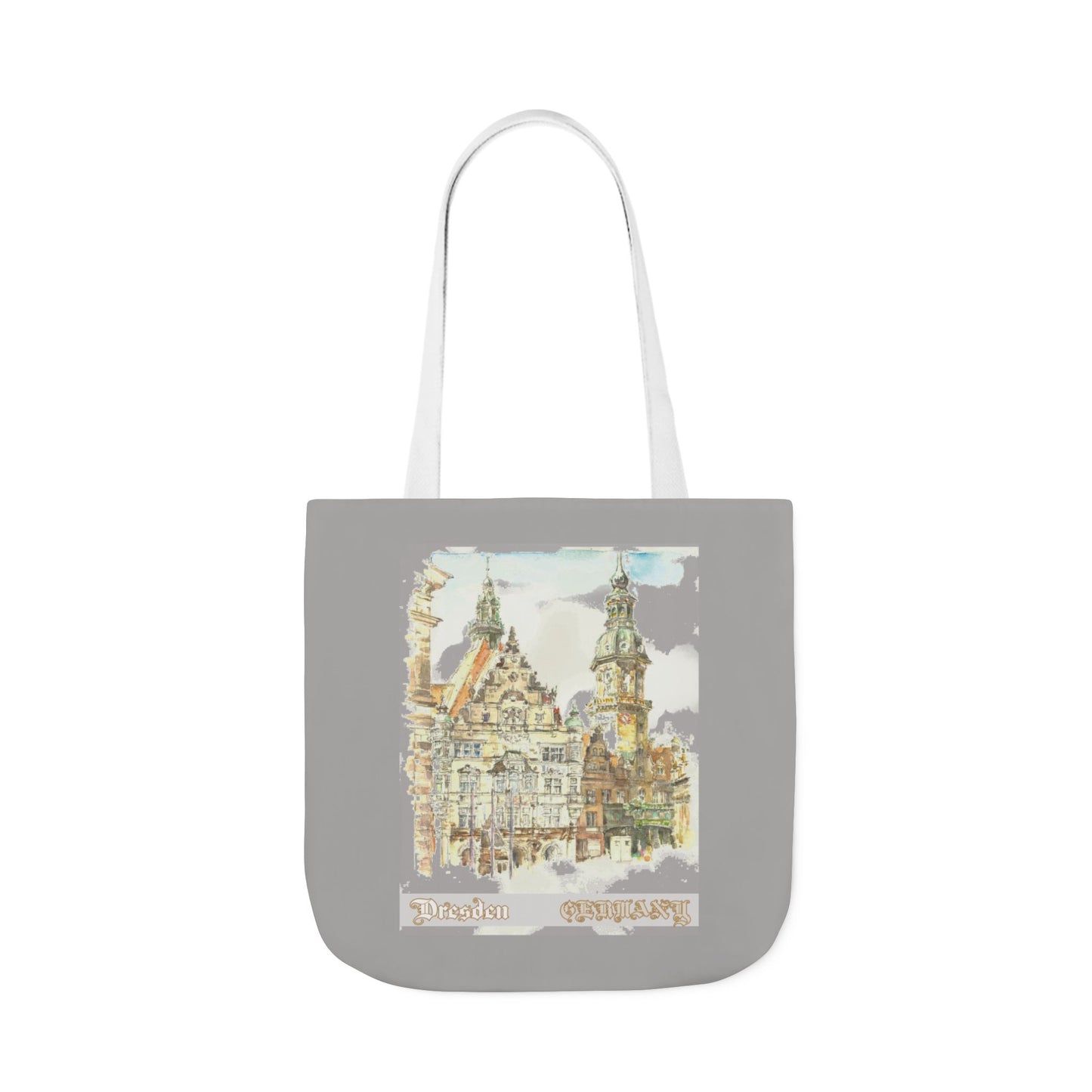 Dresden-inspired light grey Tote Bag with 4-Color Straps