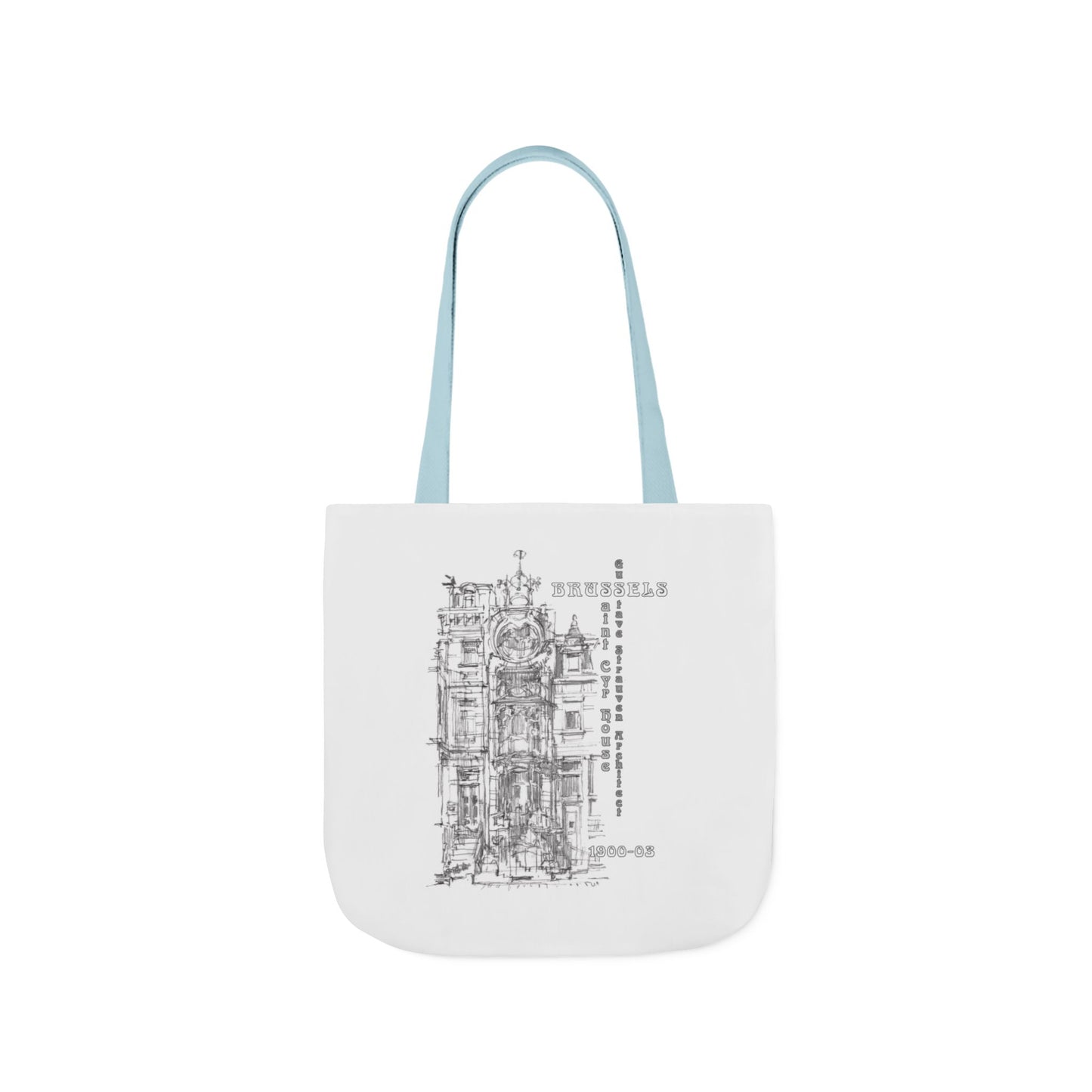 Brussel's Art-Nouveau-inspired Tote Bag with 5-Color Straps