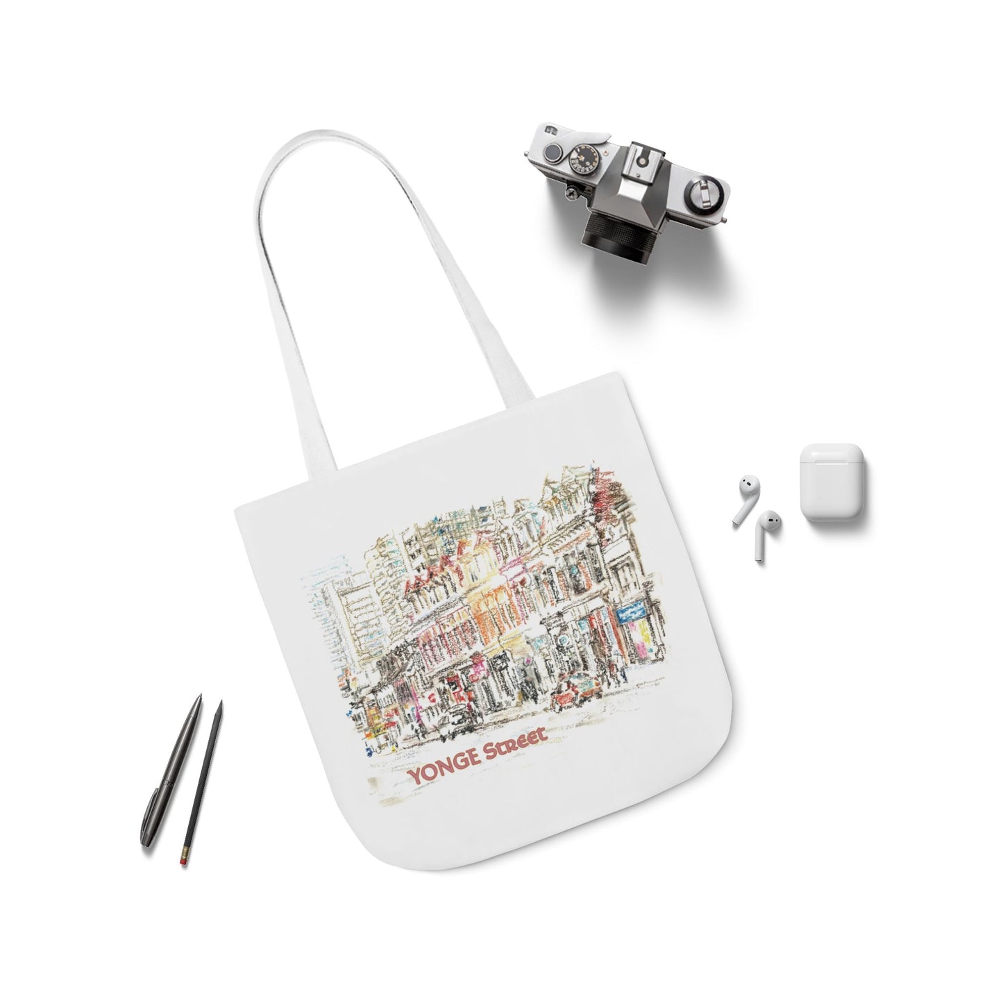 Yonge Street-inspired Tote Bag with 5-Color Straps