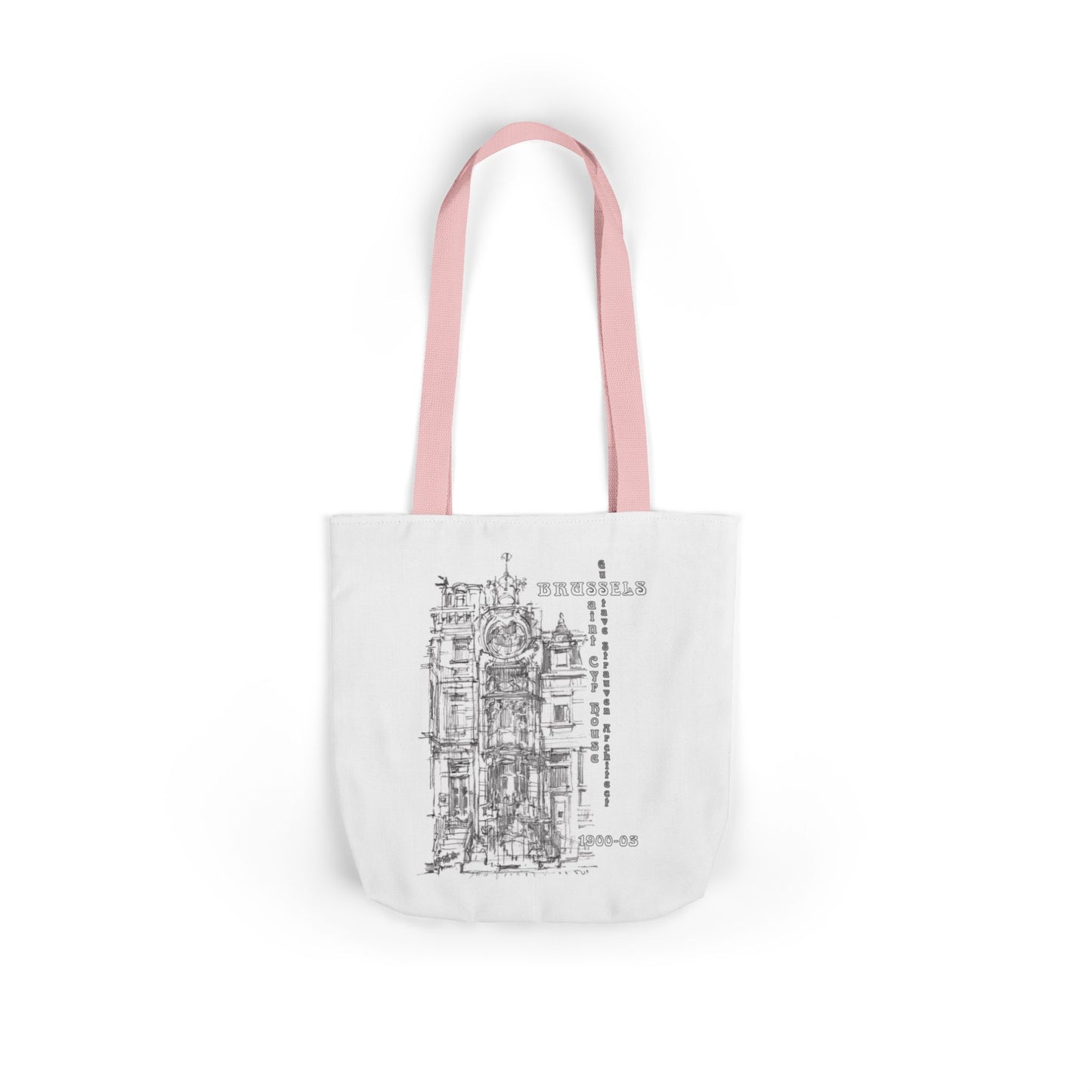 Brussel's Art-Nouveau-inspired Tote Bag with 5-Color Straps