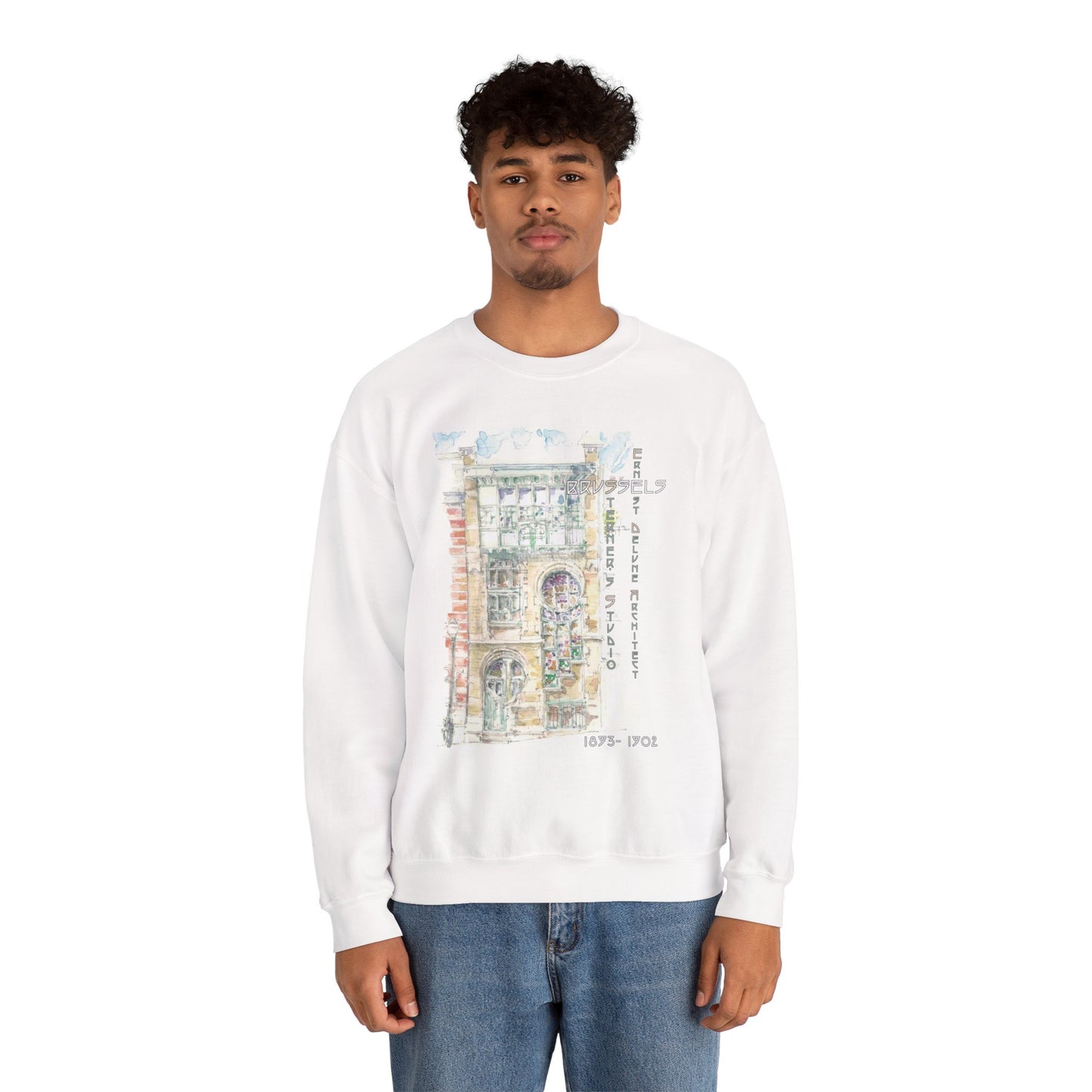 Brussel's Art-Nouveau-Inspired Unisex Crewneck Sweatshirt