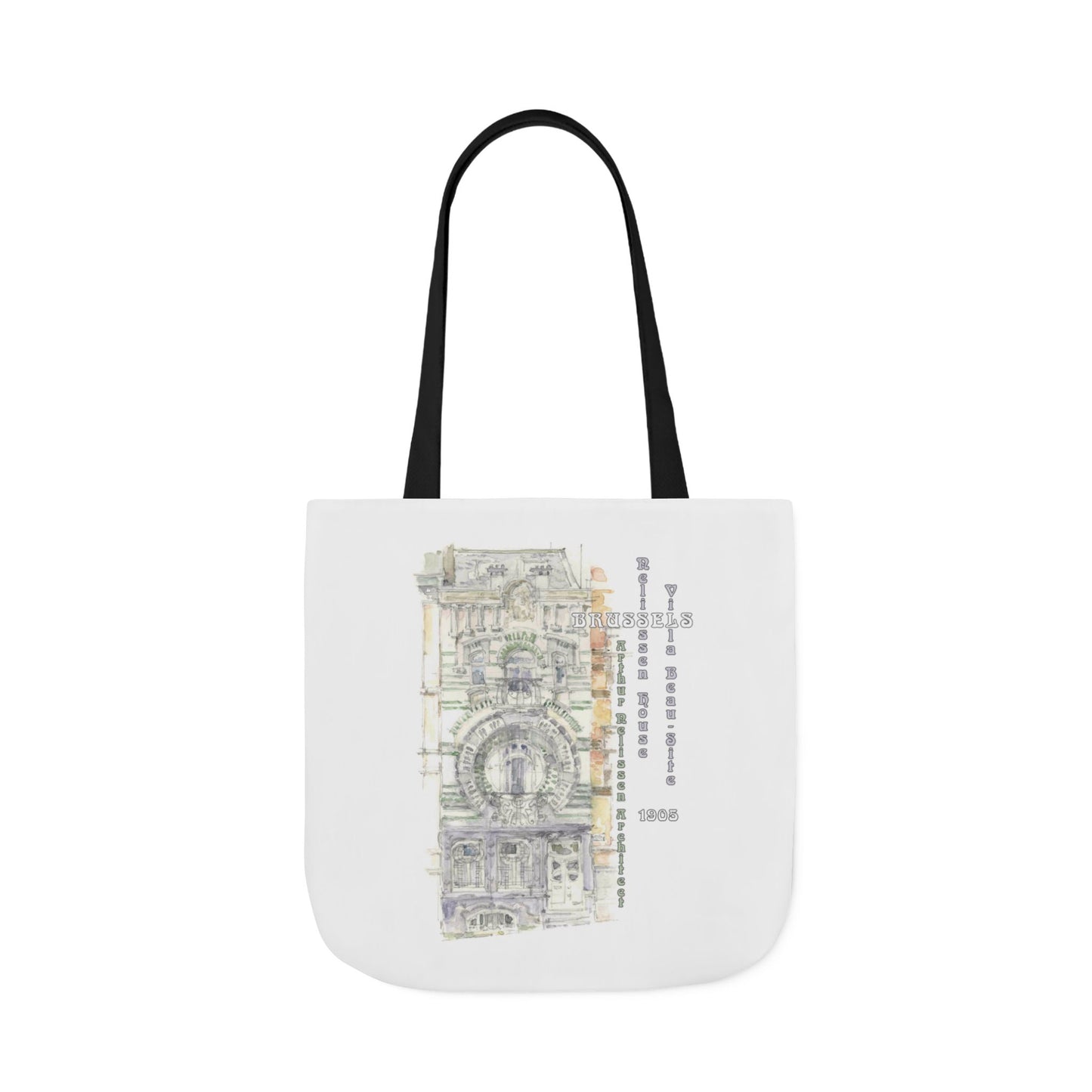 Brussel's Art-Nouveau-inspired Tote Bag with 3-Color Straps