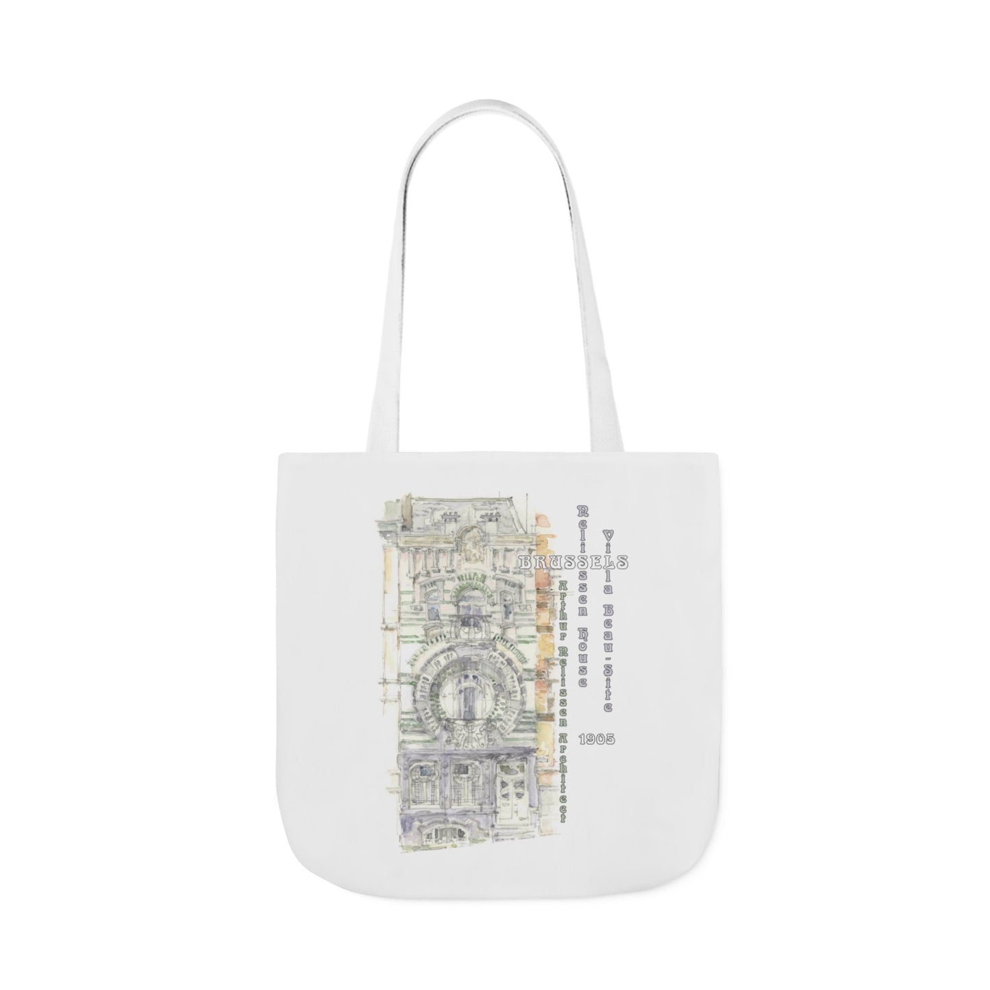 Brussel's Art-Nouveau-inspired Tote Bag with 3-Color Straps