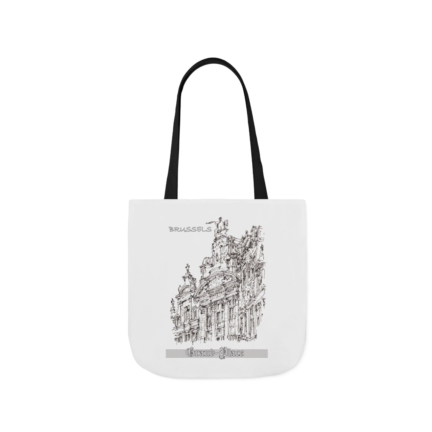 Brussel's Grand-Place-inspired Tote Bag with 4-Color Straps