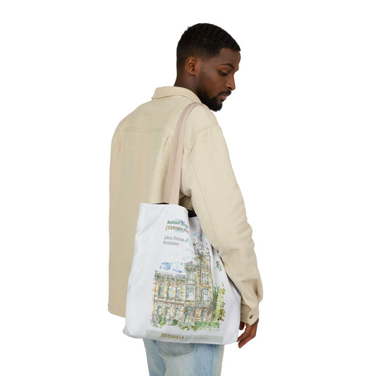 Brussel's Art-Nouveau-inspired Tote Bag with 3-Color Straps