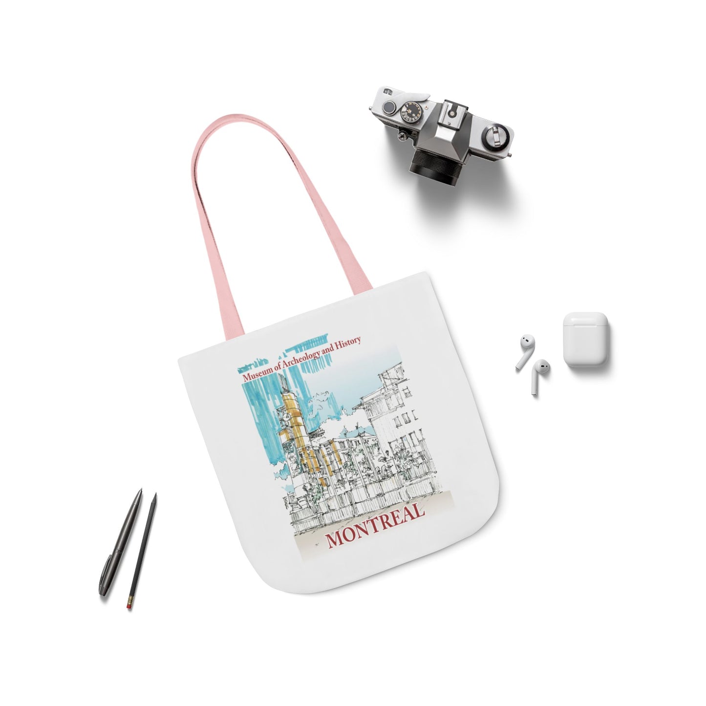 Montreal-inspired Tote Bag with 5-Color Straps