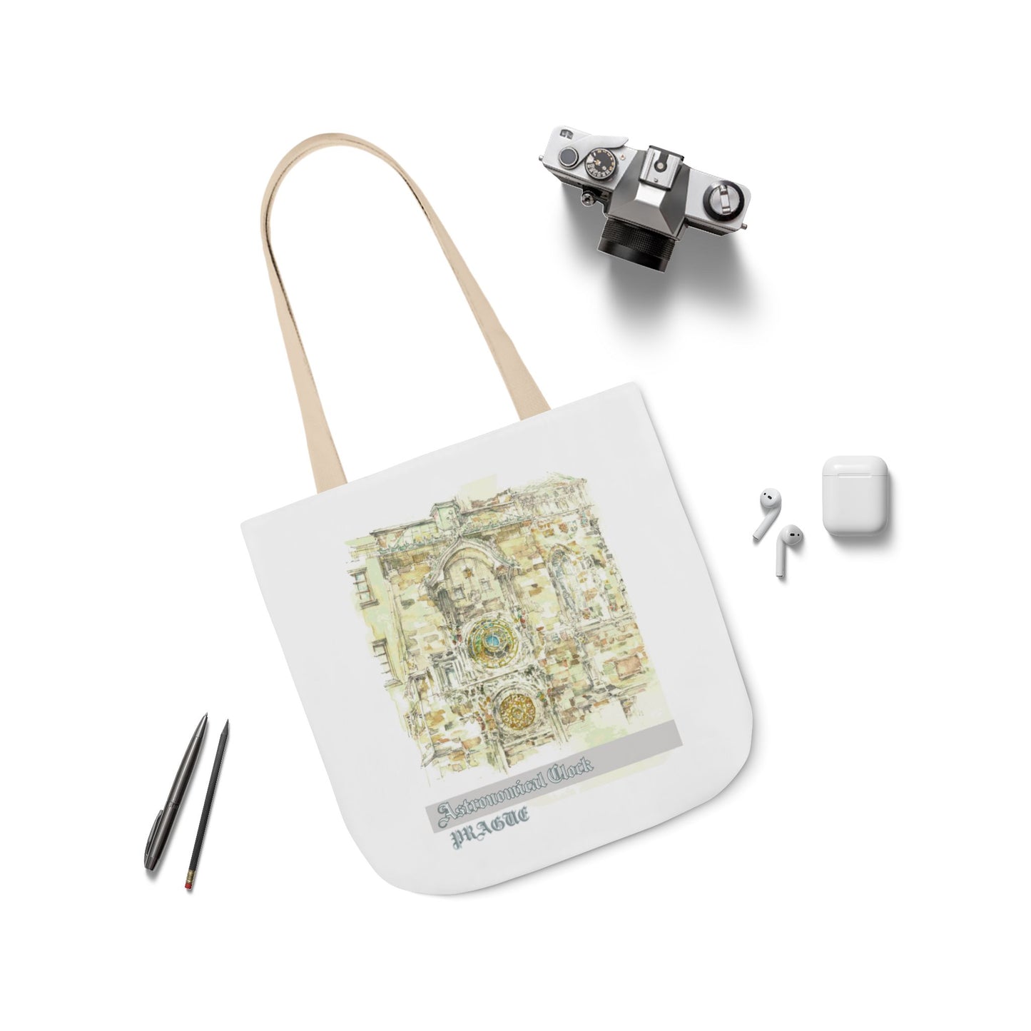 Prague-inspired Tote Bag with 4-Color Straps