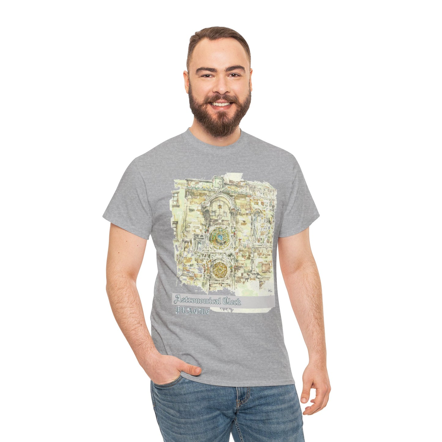 Prague Astronomical Clock-Inspired Unisex Crewneck T-shirt