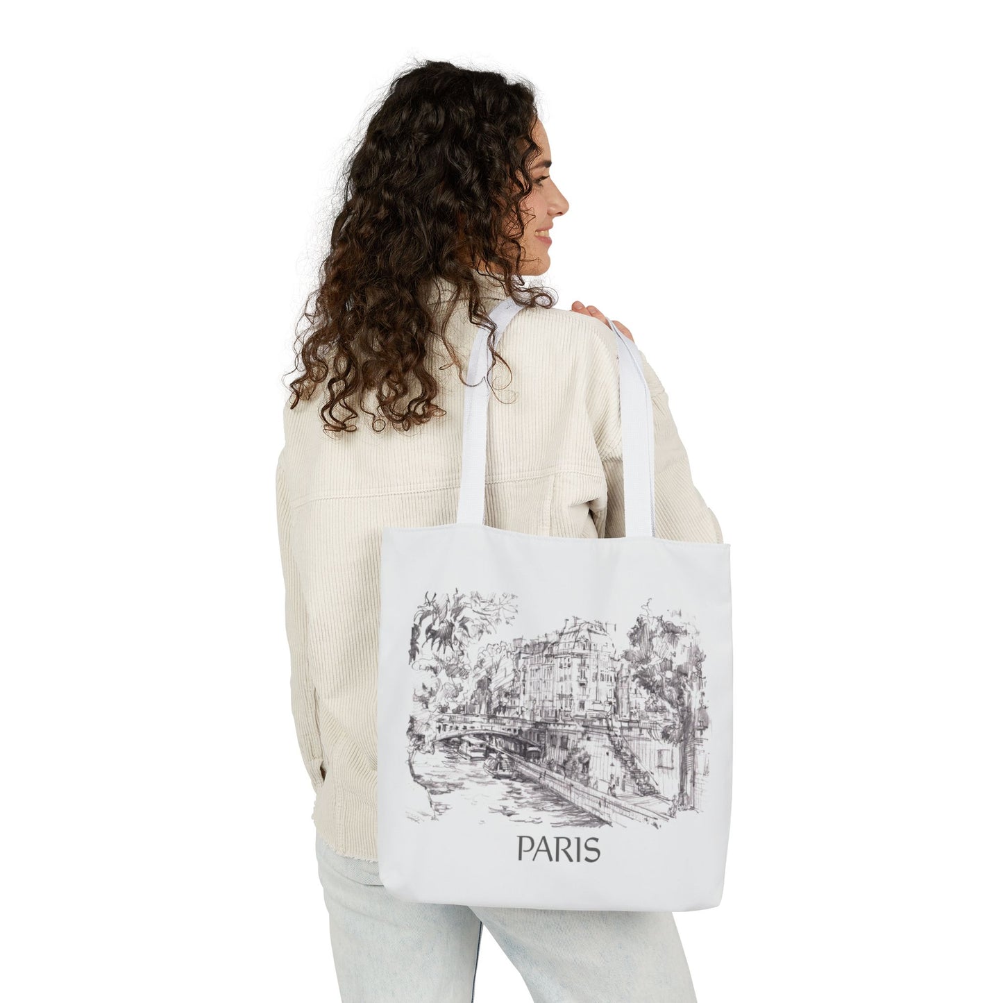 Paris-inspired Tote Bag with 5-Color Straps