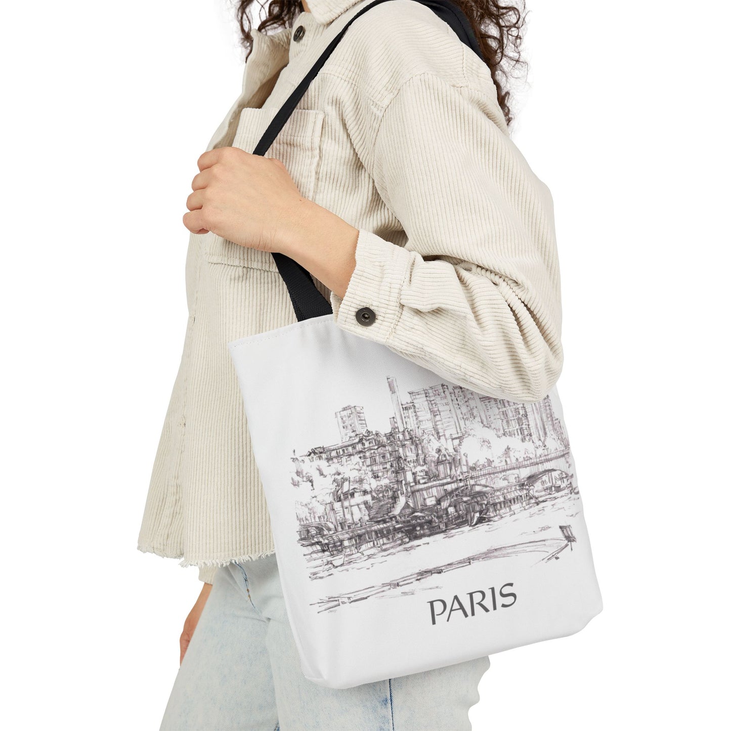 Paris-inspired Tote Bag with 5-Color Straps