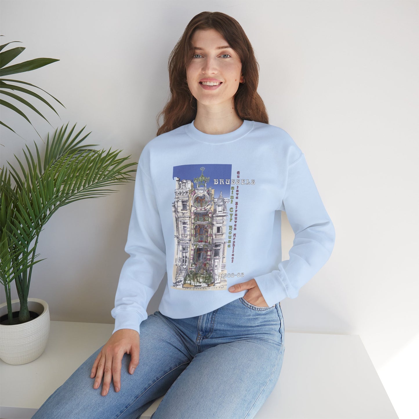 Brussel's Art-Nouveau-Inspired Unisex Crewneck Sweatshirt