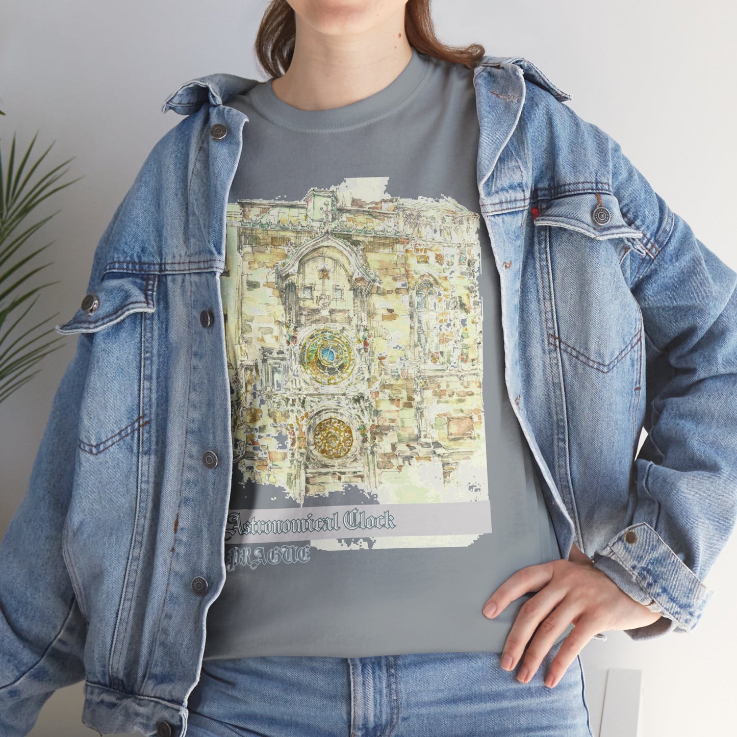 Prague Astronomical Clock-Inspired Unisex Crewneck T-shirt