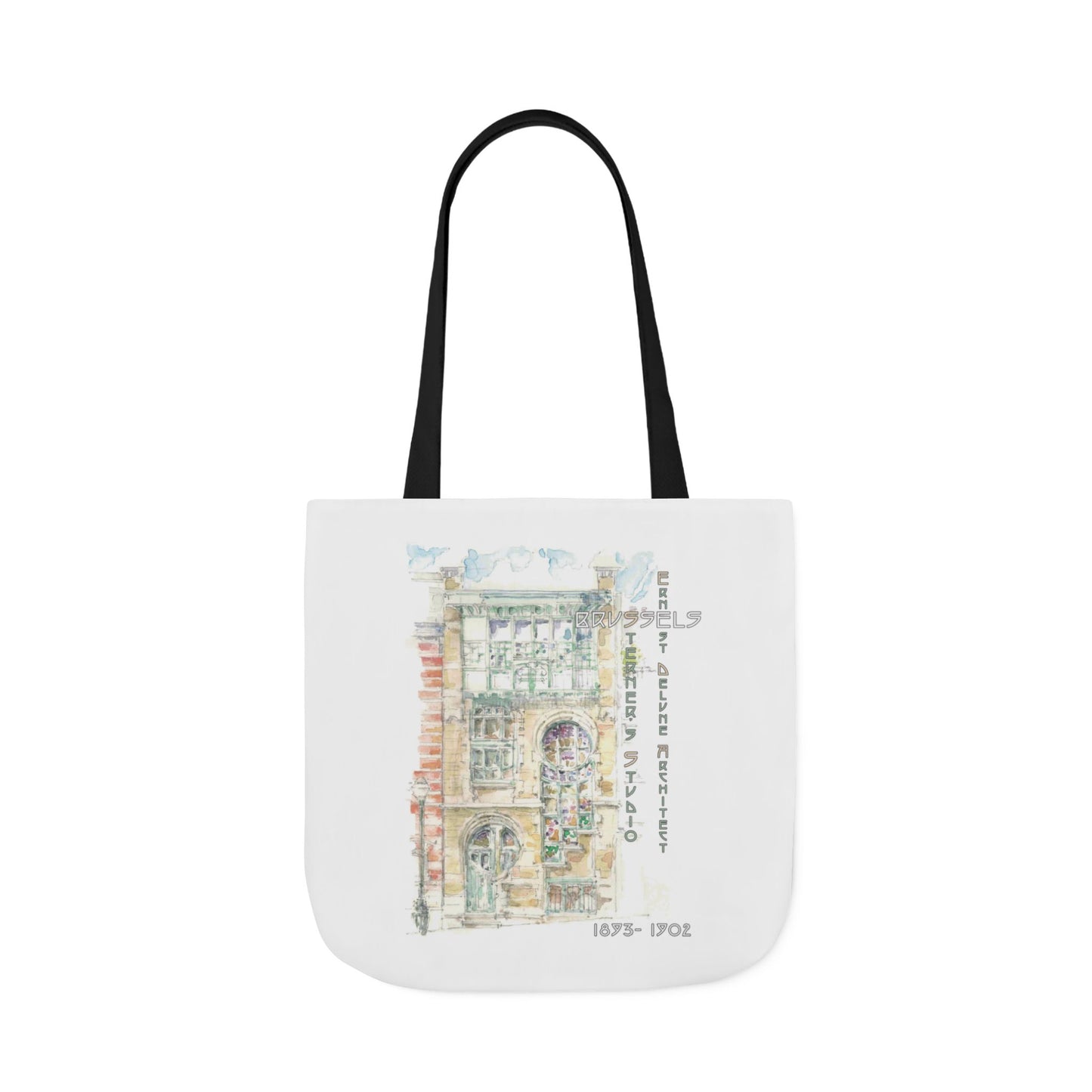 Brussel's Art-Nouveau-inspired Tote Bag with 3-Color Straps