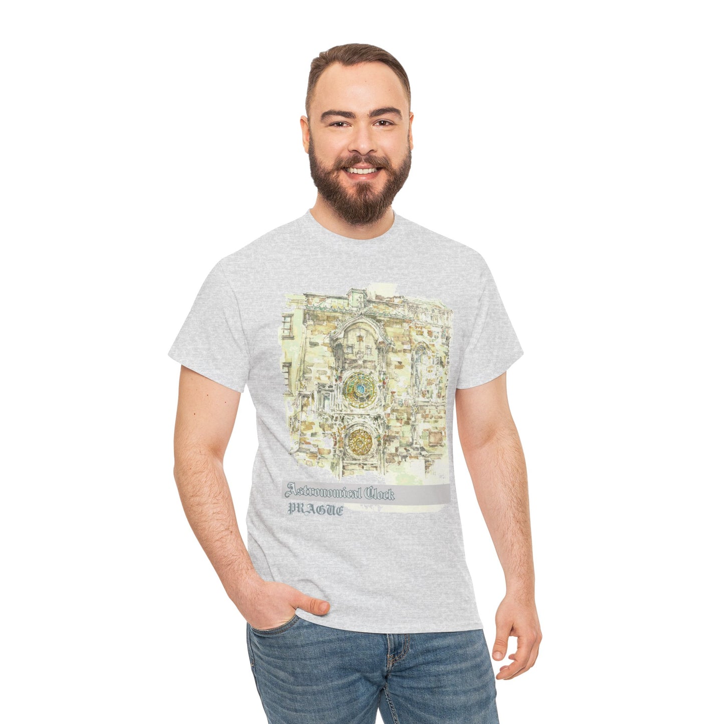 Prague Astronomical Clock-Inspired Unisex Crewneck T-shirt
