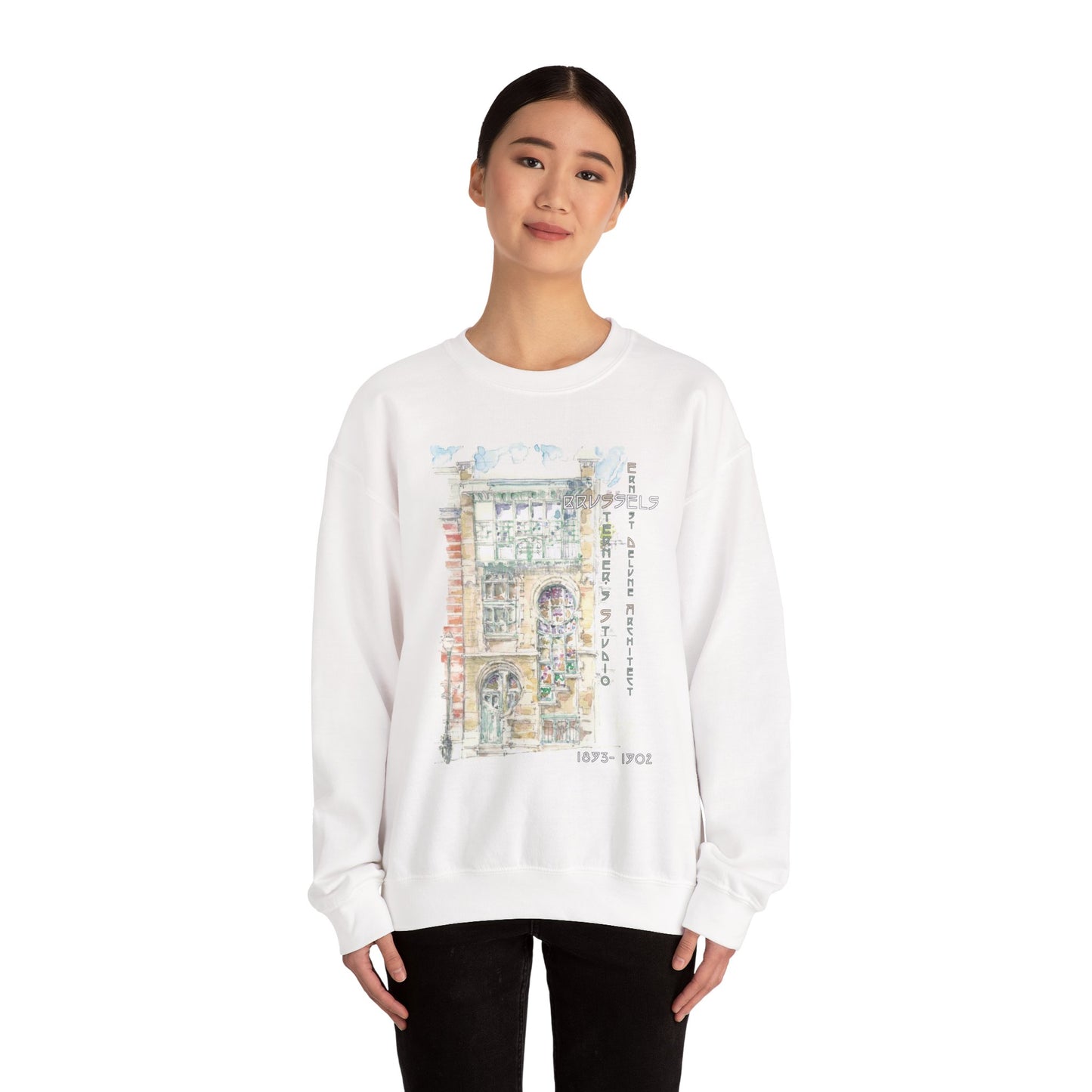 Brussel's Art-Nouveau-Inspired Unisex Crewneck Sweatshirt