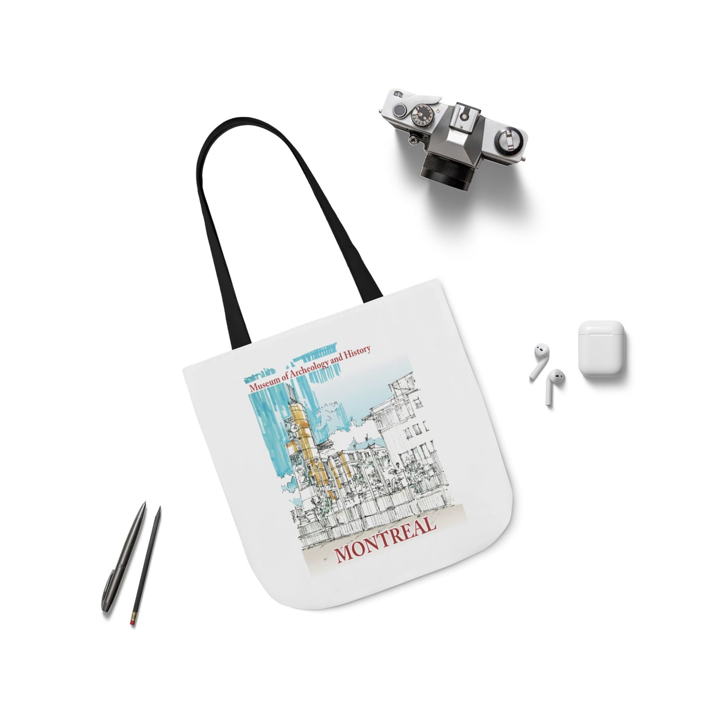Montreal-inspired Tote Bag with 5-Color Straps